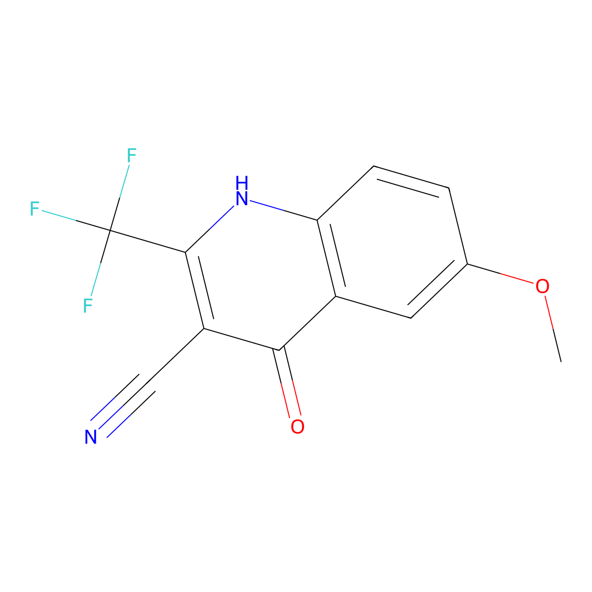 4-Hydroxy-6-methoxy-2-(trifluoromethyl)quinoline-3-carbonitrile molecular structure, CAS 339349-05-2