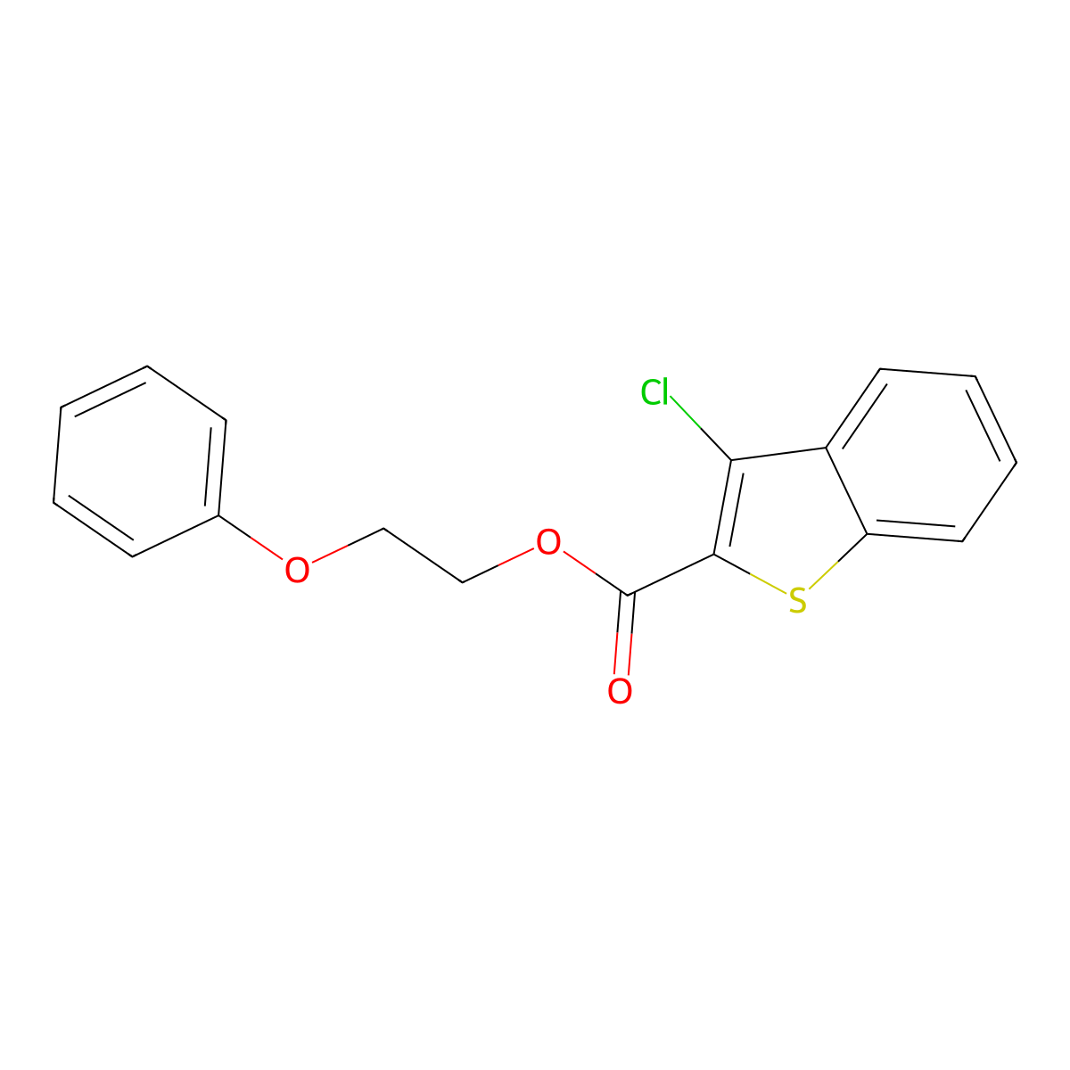 2-Phenoxyethyl 3-chloro-1-benzothiophene-2-carboxylate molecular structure, CAS 339350-57-1