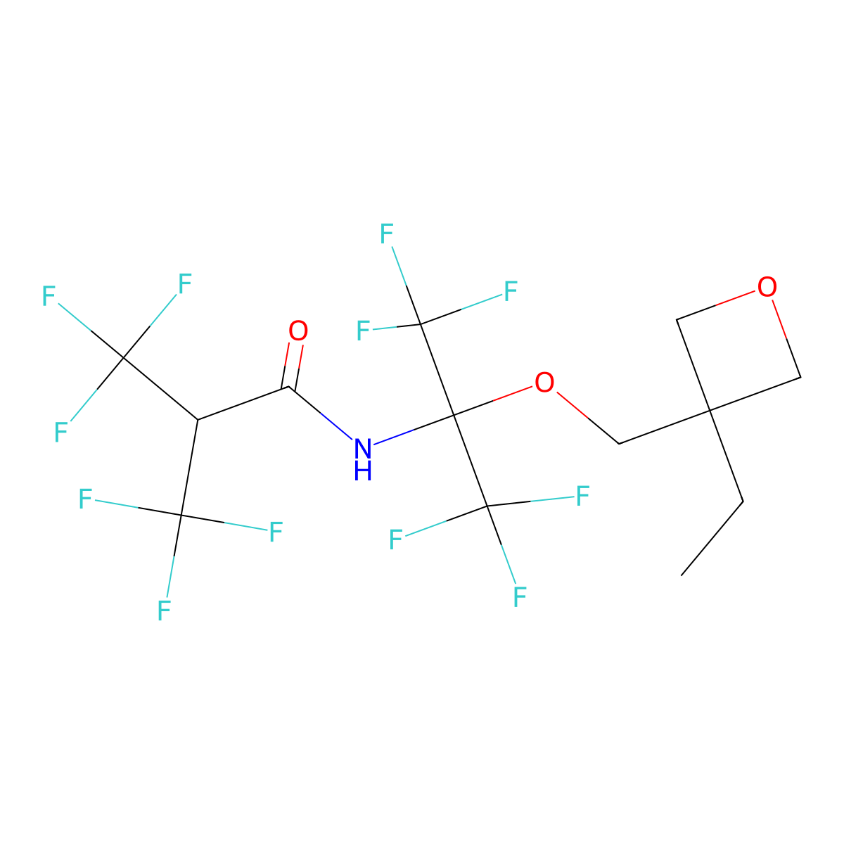 N-[2-[(3-ethyloxetan-3-yl)methoxy]-1,1,1,3,3,3-hexafluoropropan-2-yl]-3,3,3-trifluoro-2-(trifluoromethyl)propanamide molecular structure, CAS 339352-28-2