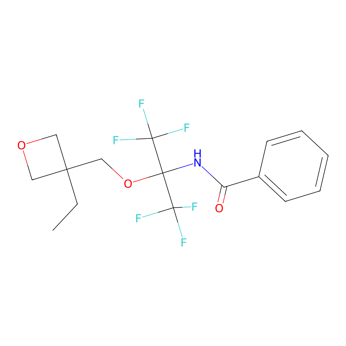 N-[2-[(3-ethyloxetan-3-yl)methoxy]-1,1,1,3,3,3-hexafluoropropan-2-yl]benzamide molecular structure, CAS 339352-29-3