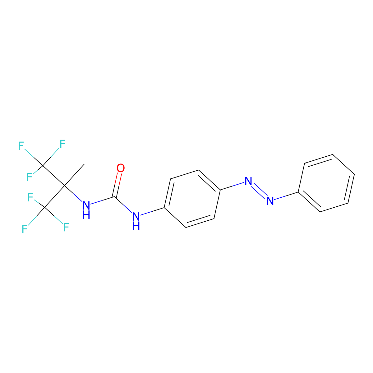 1-(1,1,1,3,3,3-hexafluoro-2-methylpropan-2-yl)-3-{4-[(E)-phenyldiazenyl]phenyl}urea molecular structure, CAS 339359-83-0