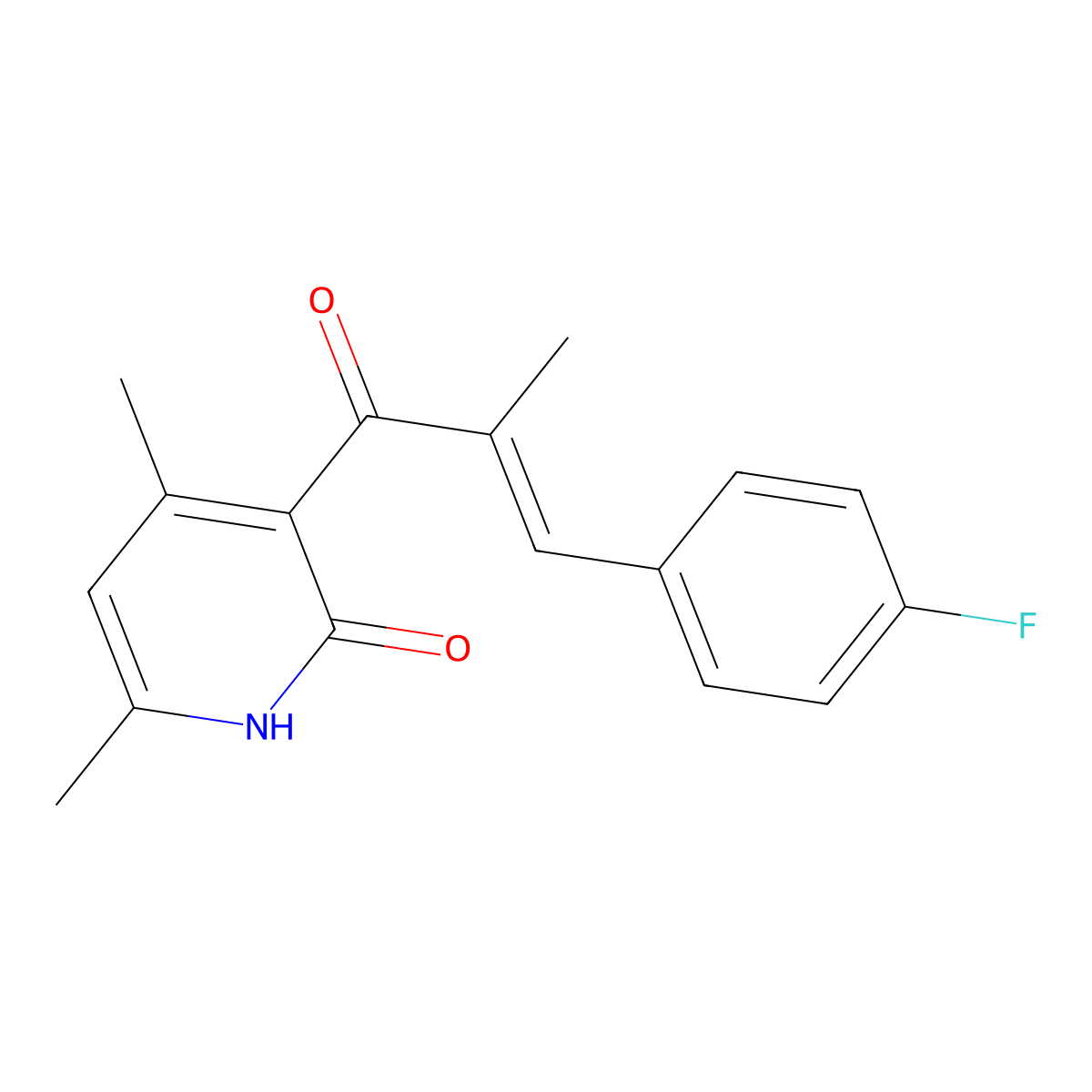 3-[3-(4-fluorophenyl)-2-methylprop-2-enoyl]-4,6-dimethyl-1H-pyridin-2-one molecular structure, CAS 339359-96-5
