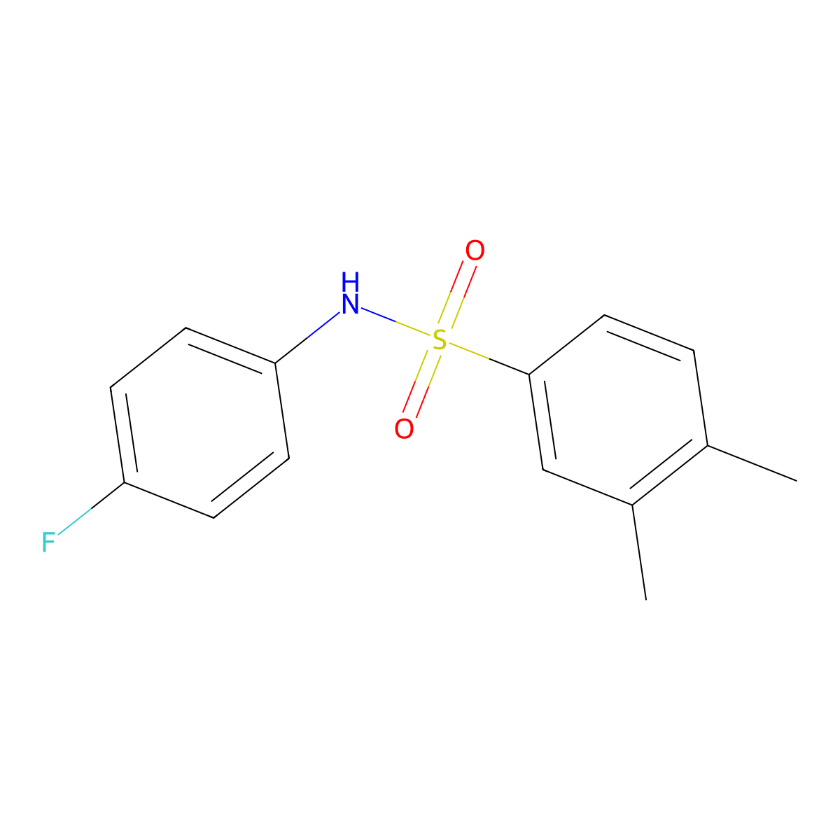 [(3,4-Dimethylphenyl)sulfonyl](4-fluorophenyl)amine molecular structure, CAS 339360-56-4