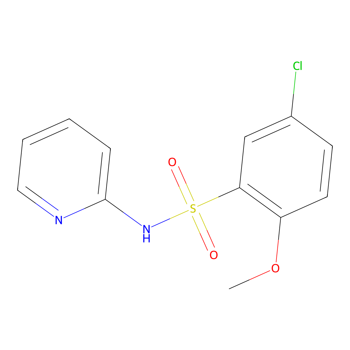 [(5-Chloro-2-methoxyphenyl)sulfonyl]-2-pyridylamine molecular structure, CAS 339360-58-6