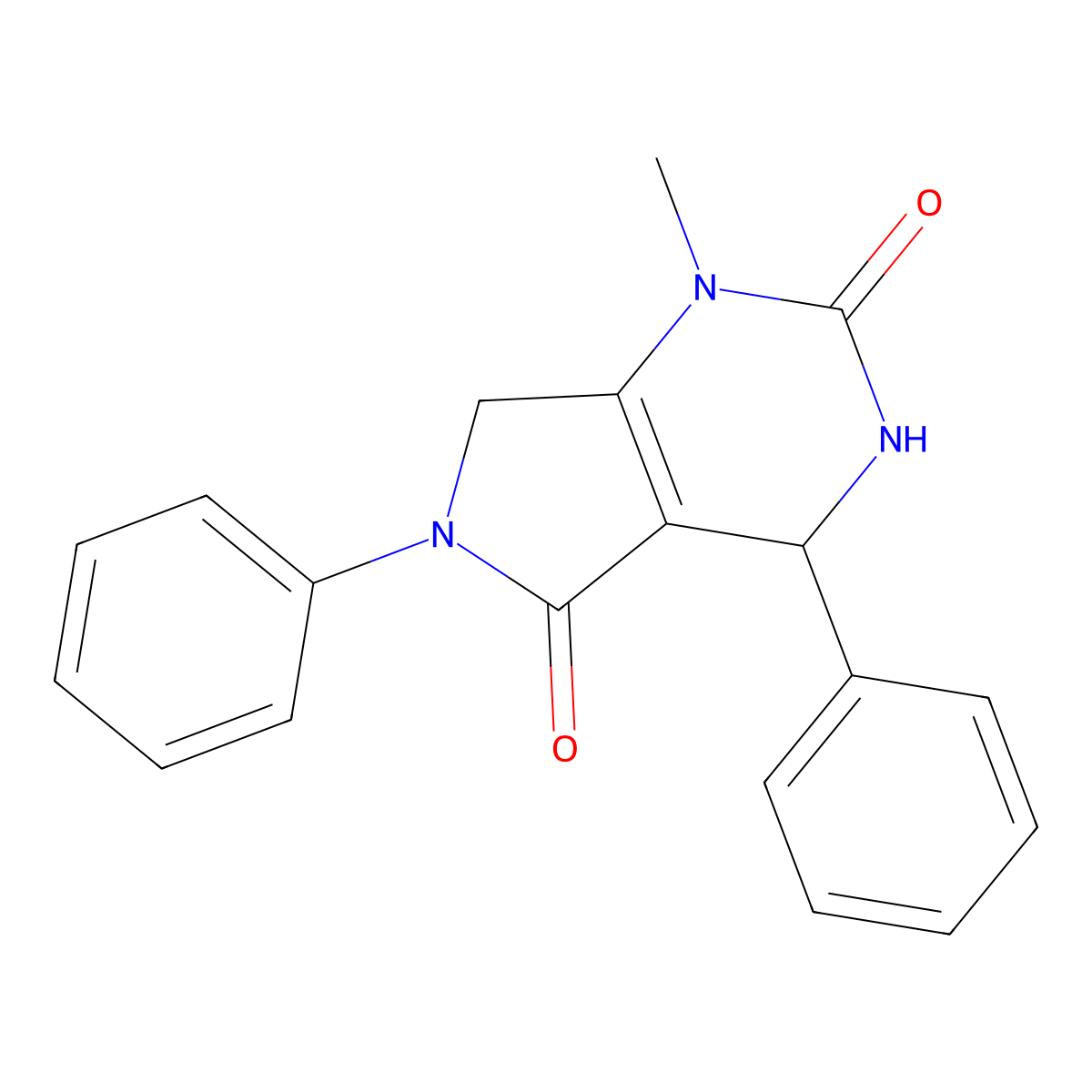 1-methyl-4,6-diphenyl-4,7-dihydro-3H-pyrrolo[3,4-d]pyrimidine-2,5-dione molecular structure, CAS 339360-70-2