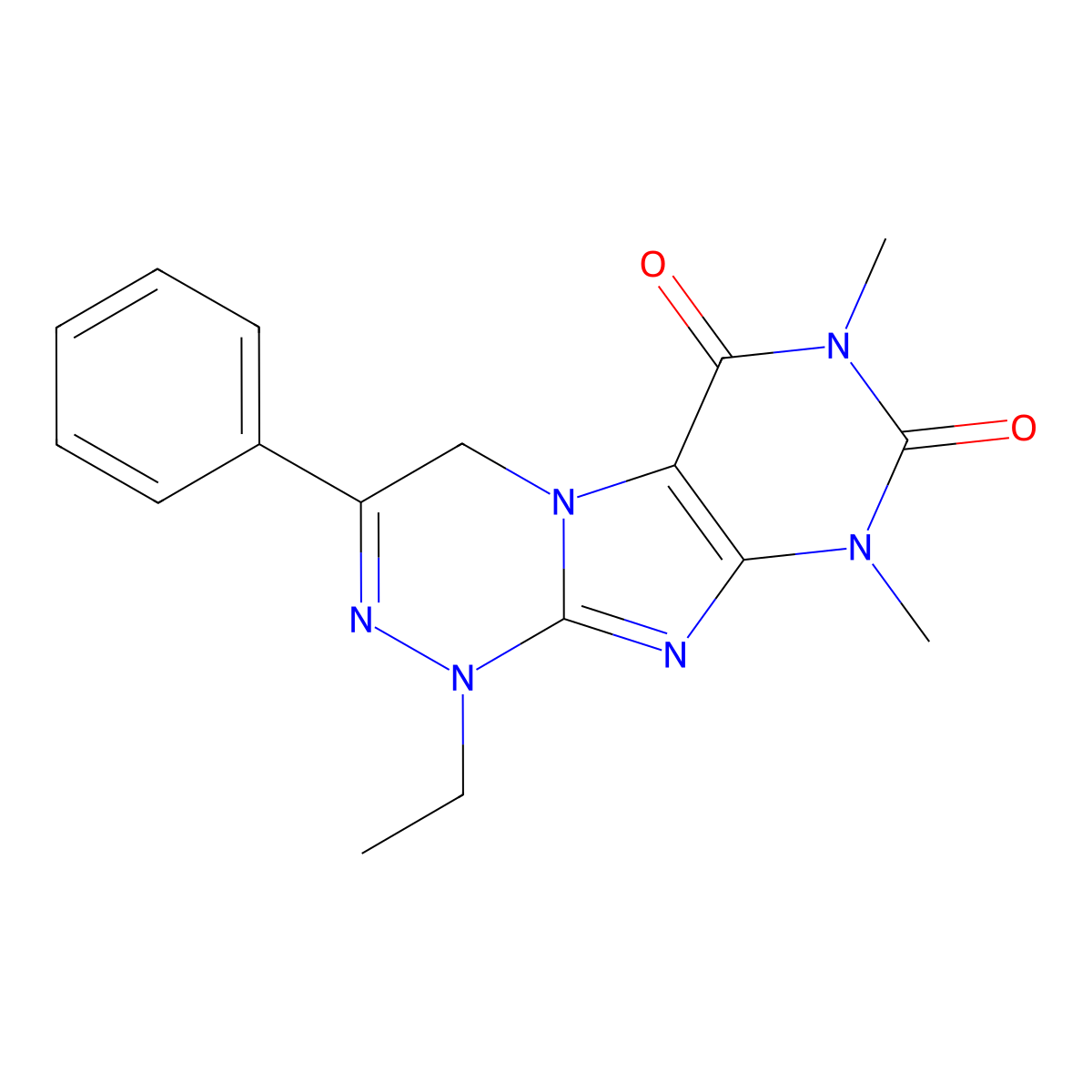 1-ethyl-7,9-dimethyl-3-phenyl-4H-purino[8,7-c][1,2,4]triazine-6,8-dione molecular structure, CAS 339360-74-6