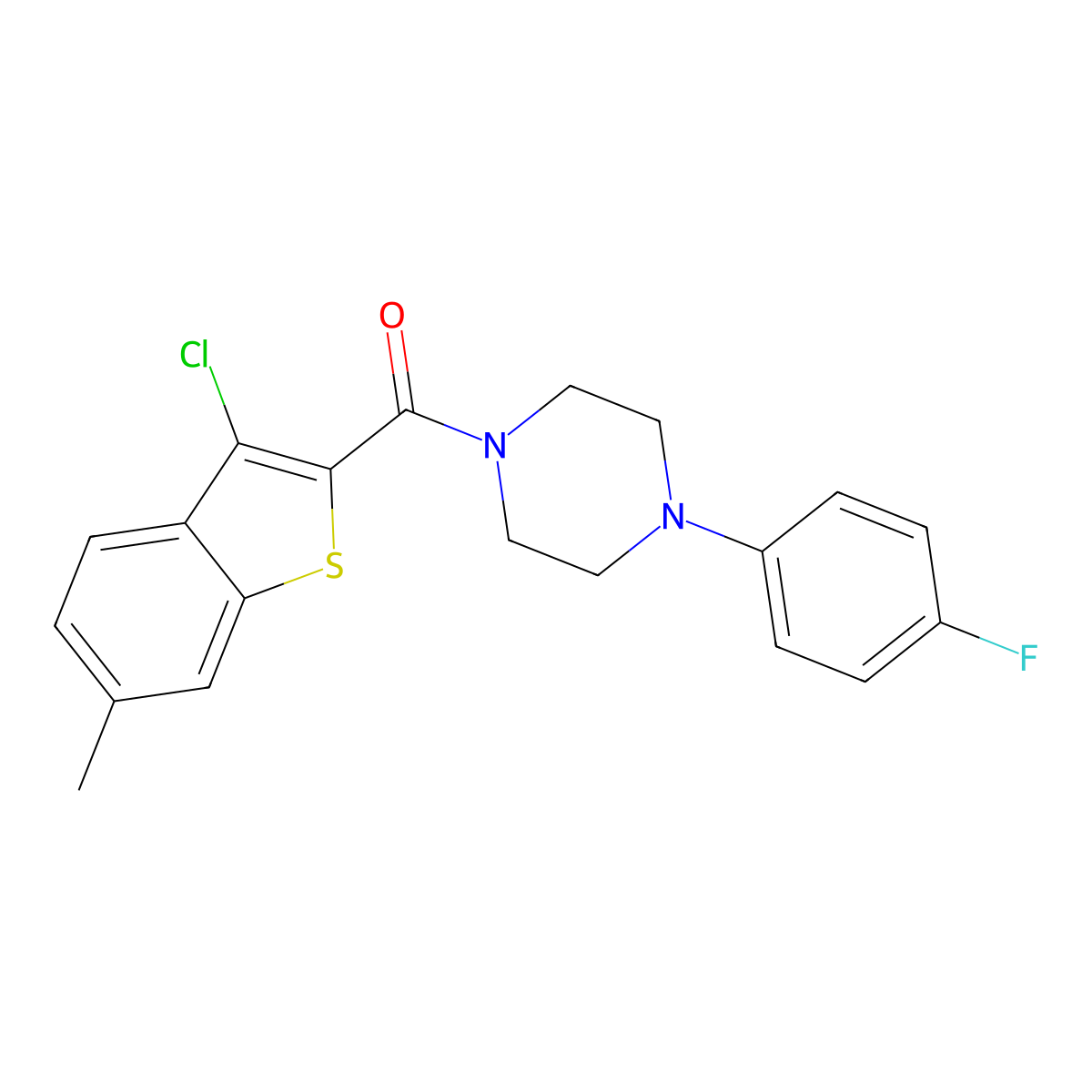 (3-Chloro-6-methyl-1-benzothiophen-2-yl)-[4-(4-fluorophenyl)piperazin-1-yl]methanone molecular structure, CAS 339361-95-4