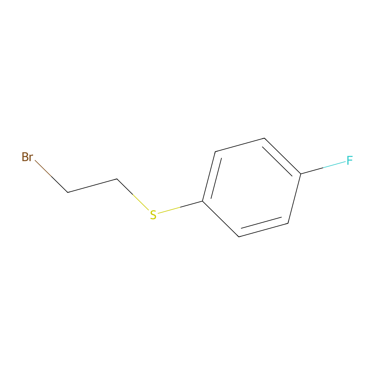 1-[(2-Bromoethyl)sulfanyl]-4-fluorobenzene molecular structure, CAS 339363-85-8