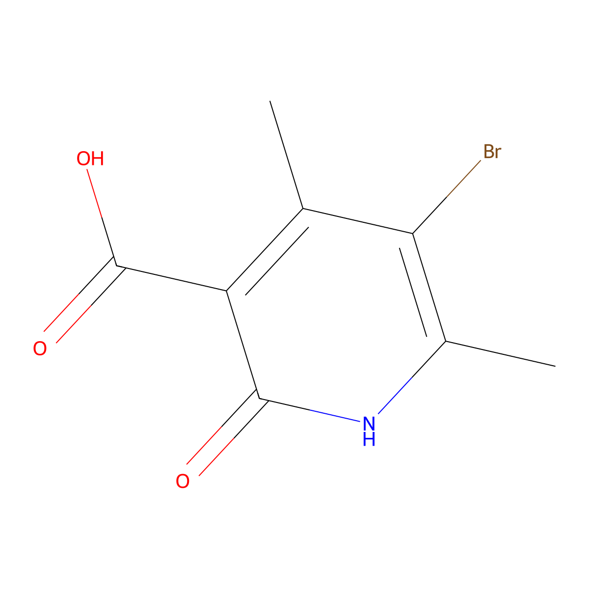 5-Bromo-2-hydroxy-4,6-dimethylnicotinic acid molecular structure, CAS 339366-43-7