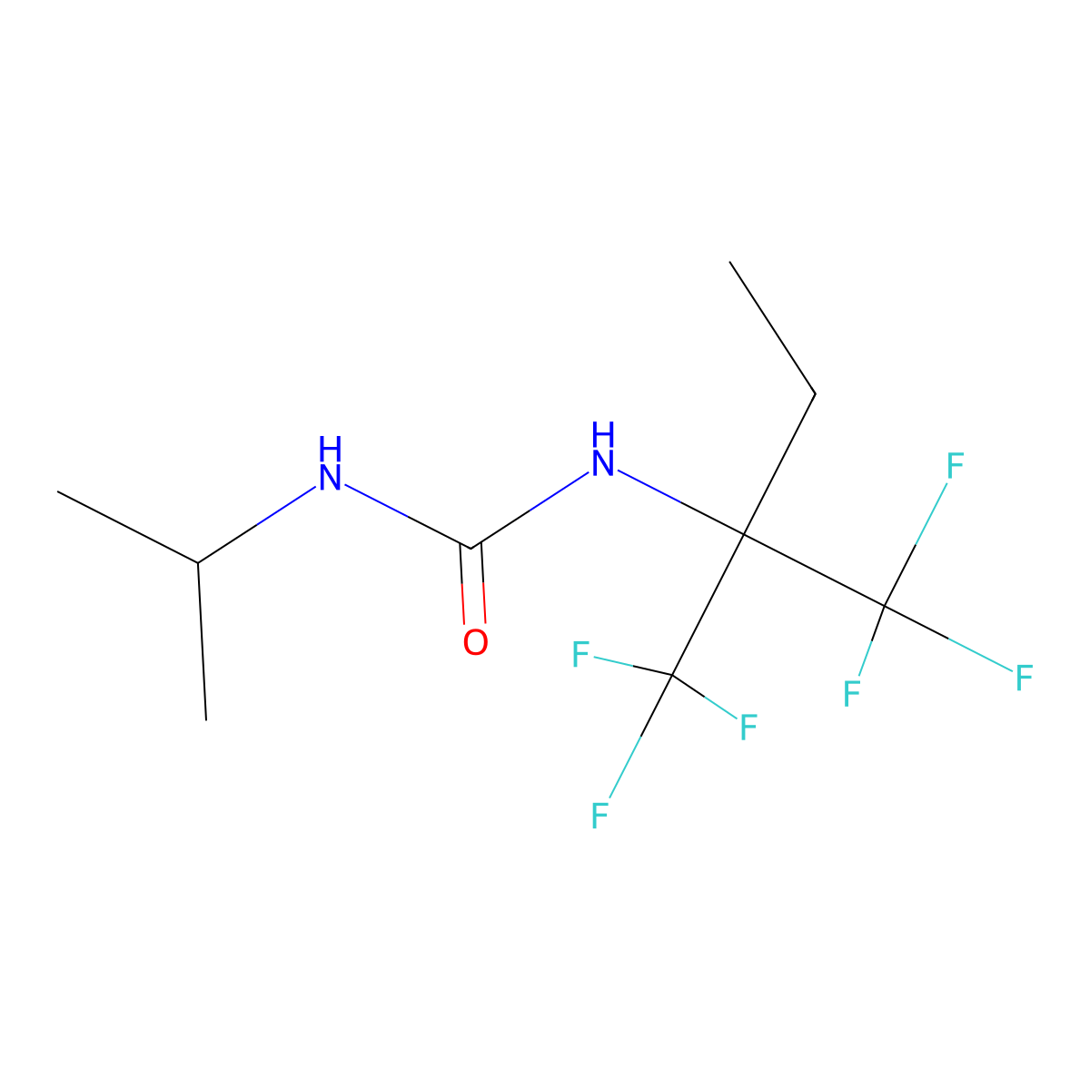 1-Propan-2-yl-3-[1,1,1-trifluoro-2-(trifluoromethyl)butan-2-yl]urea molecular structure, CAS 339367-82-7