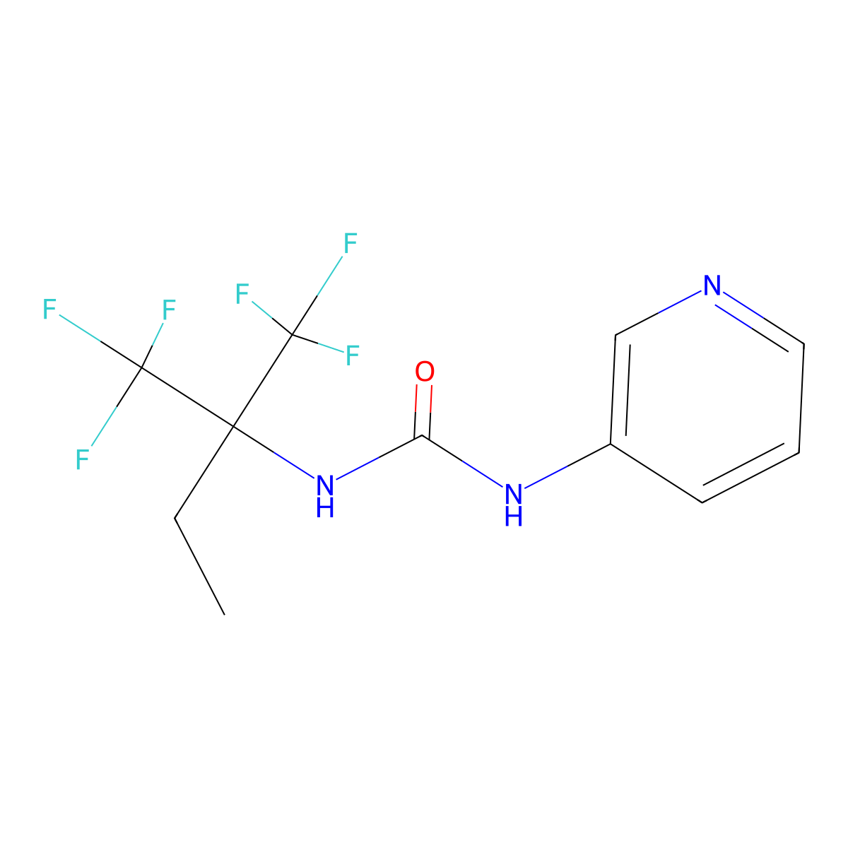1-Pyridin-3-yl-3-[1,1,1-trifluoro-2-(trifluoromethyl)butan-2-yl]urea molecular structure, CAS 339368-27-3