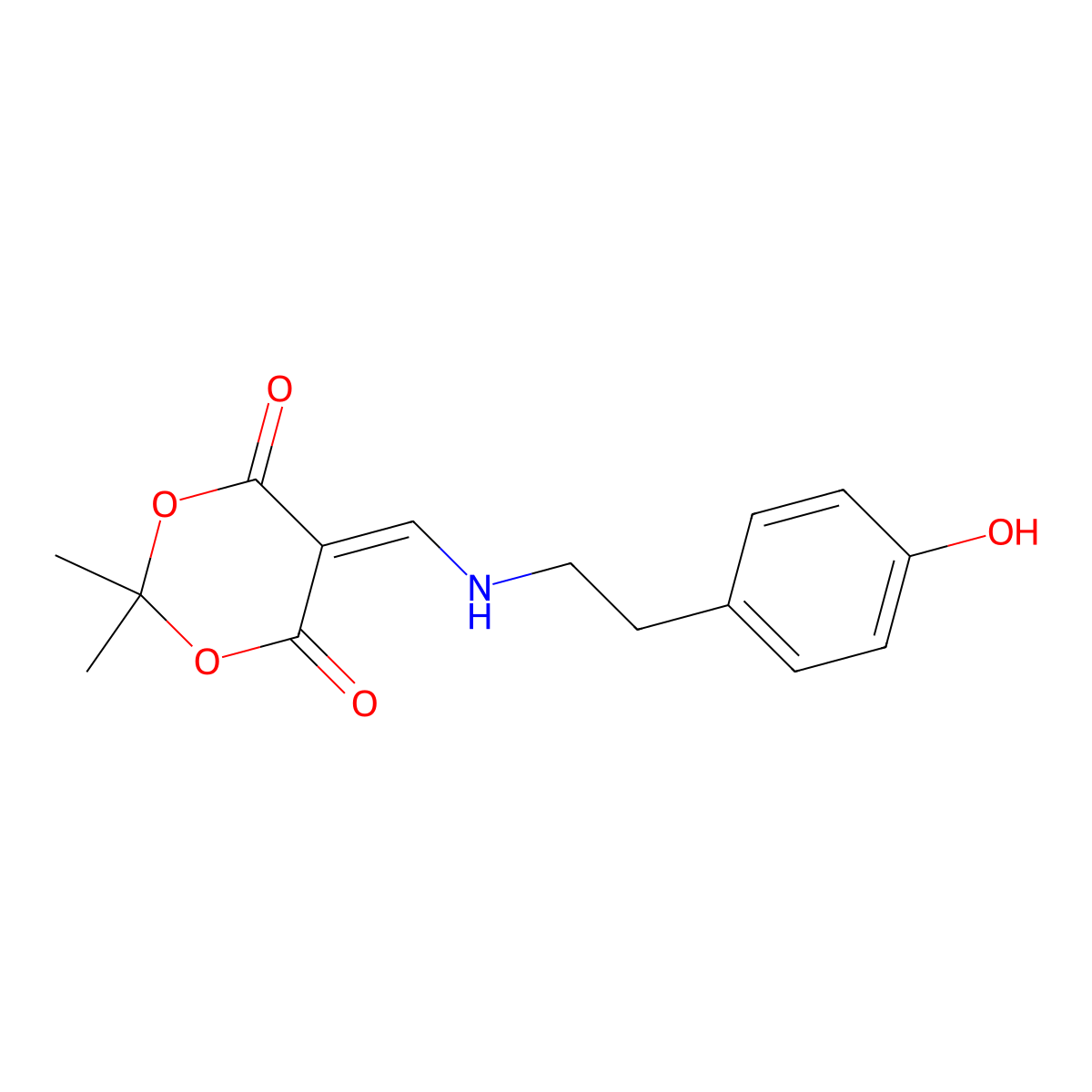 5-({[2-(4-Hydroxyphenyl)ethyl]amino}methylene)-2,2-dimethyl-1,3-dioxane-4,6-dione molecular structure, CAS 339369-63-0
