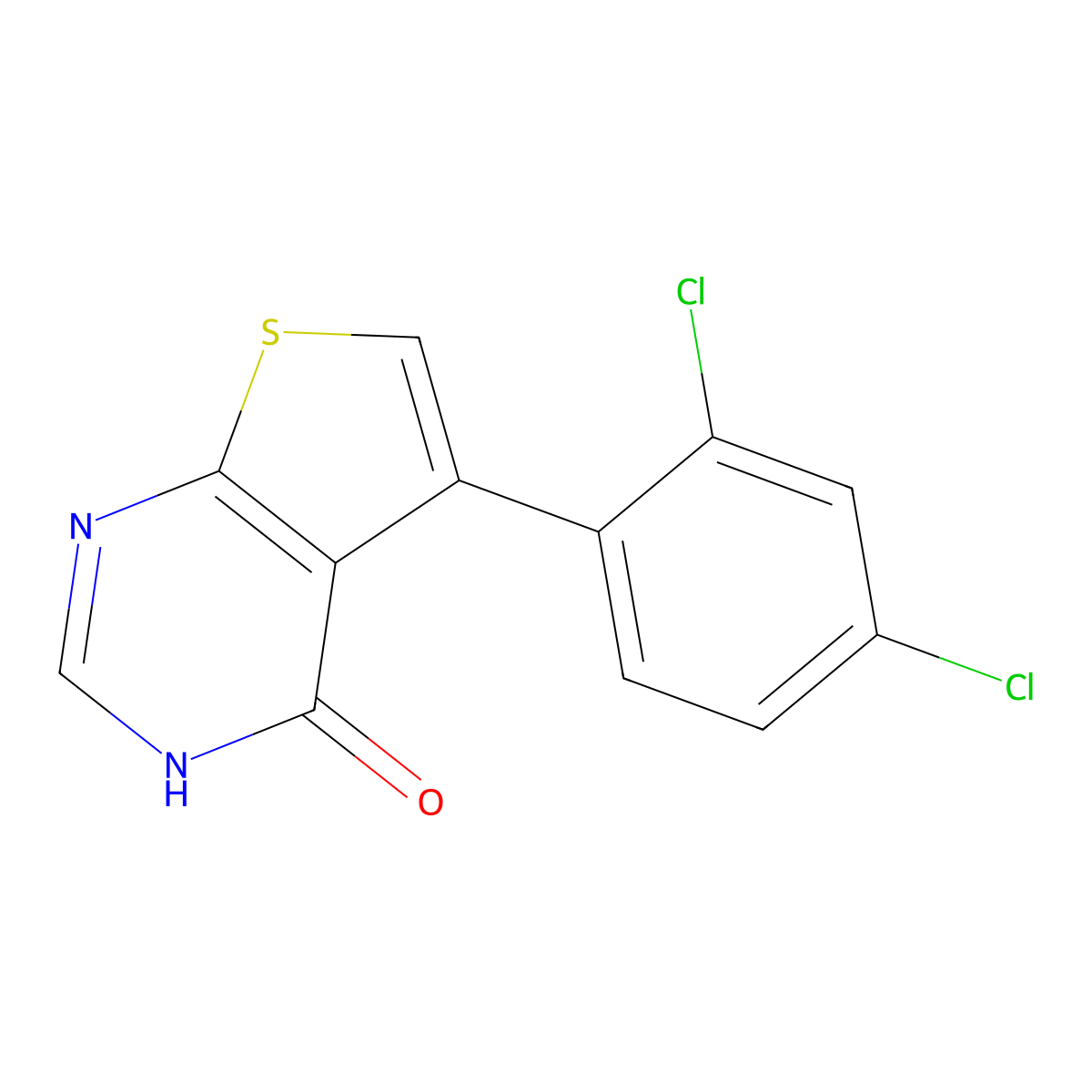 5-(2,4-Dichlorophenyl)thieno[2,3-d]pyrimidin-4(3H)-one molecular structure, CAS 339369-75-4