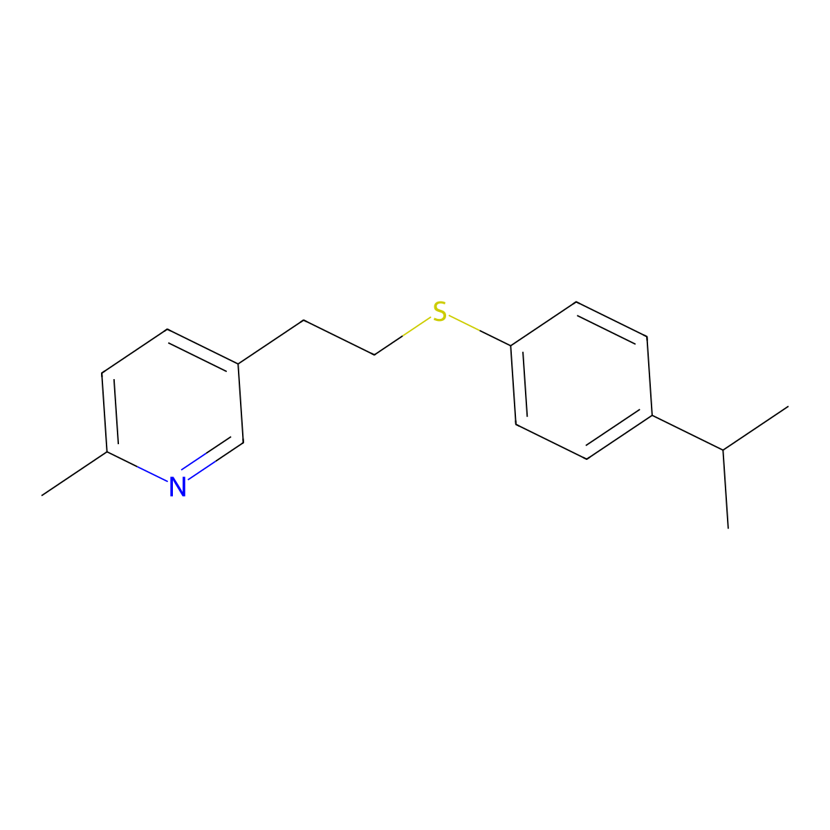 2-Methyl-5-[2-(4-propan-2-ylphenyl)sulfanylethyl]pyridine molecular structure, CAS 339370-27-3