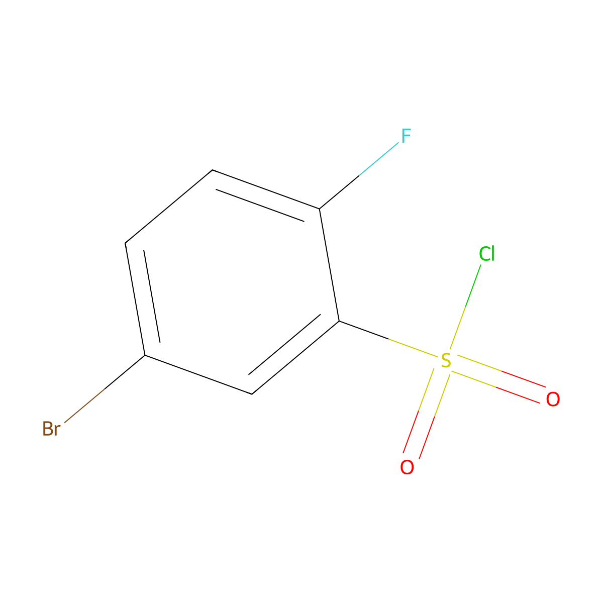 5-Bromo-2-fluorobenzene-1-sulfonyl chloride molecular structure, CAS 339370-40-0