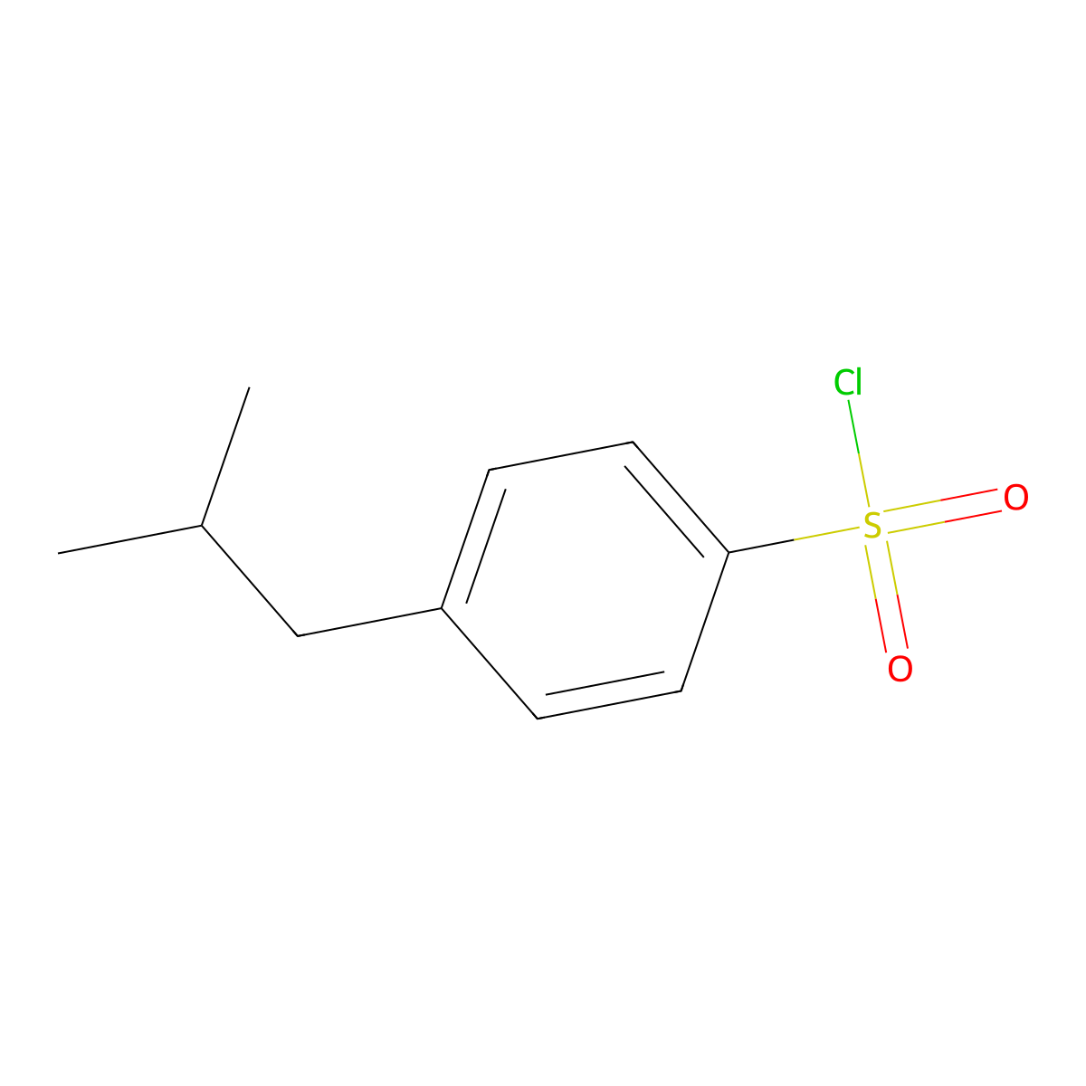 4-(2-Methylpropyl)benzene-1-sulfonyl chloride molecular structure, CAS 339370-45-5