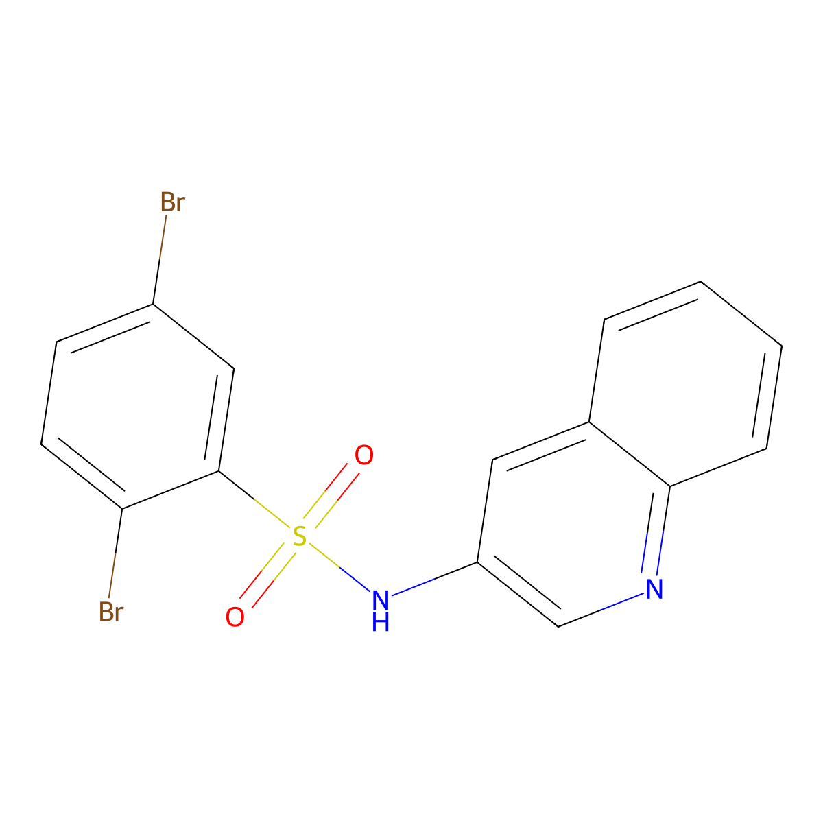 2,5-dibromo-N-quinolin-3-ylbenzenesulfonamide molecular structure, CAS 339370-52-4
