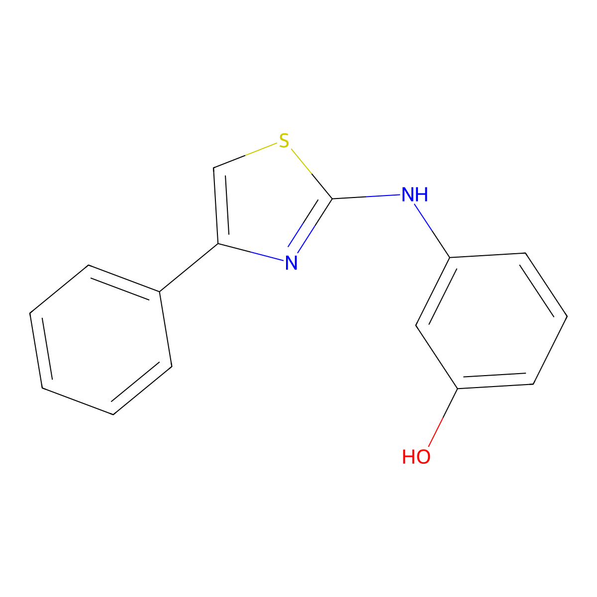 3-[(4-Phenyl-1,3-thiazol-2-yl)amino]phenol molecular structure, CAS 3394-27-2