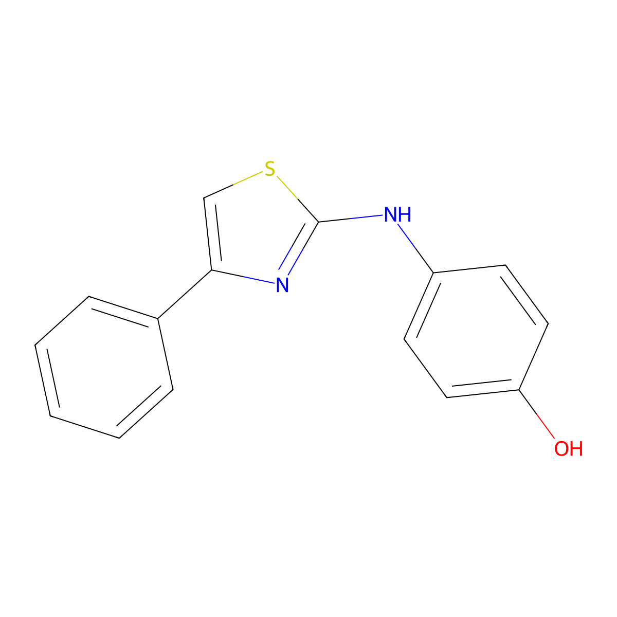 4-[(4-Phenyl-1,3-thiazol-2-yl)amino]phenol molecular structure, CAS 3394-73-8