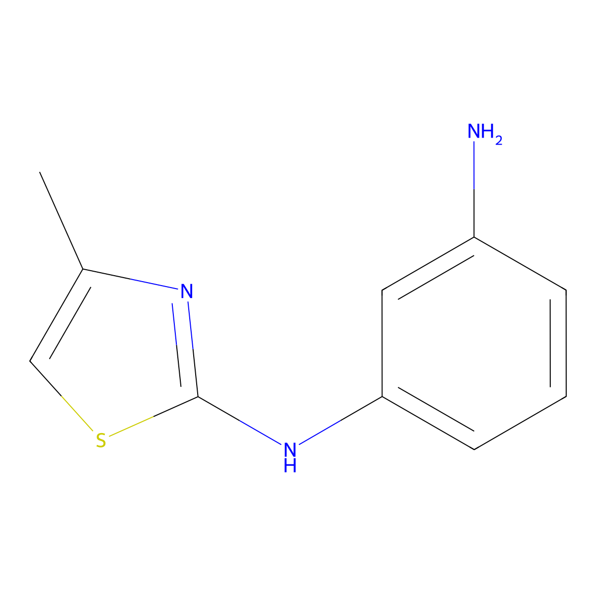 1-N-(4-methyl-1,3-thiazol-2-yl)benzene-1,3-diamine molecular structure, CAS 3394-76-1