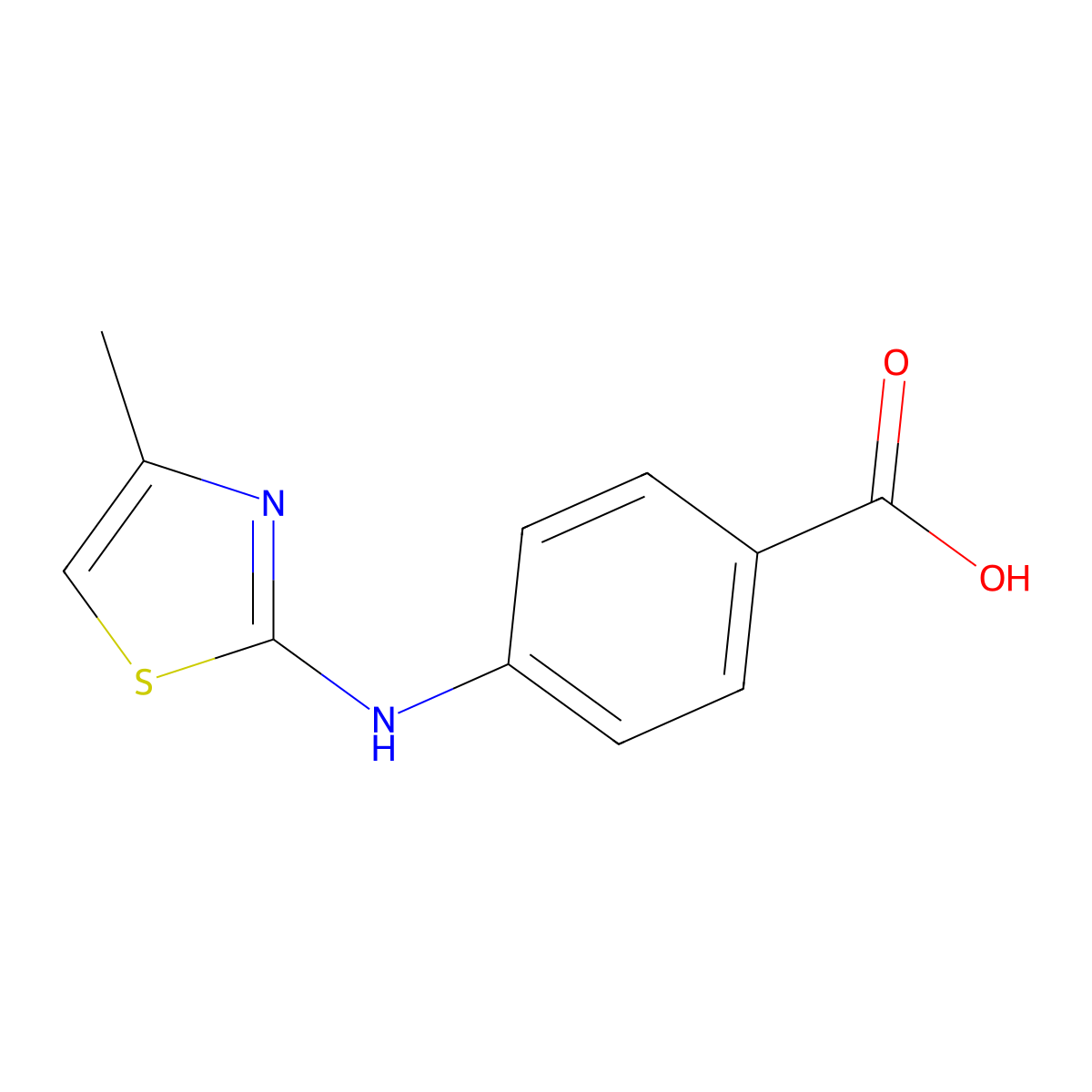 4-[(4-methyl-1,3-thiazol-2-yl)amino]benzoic Acid molecular structure, CAS 33942-54-0