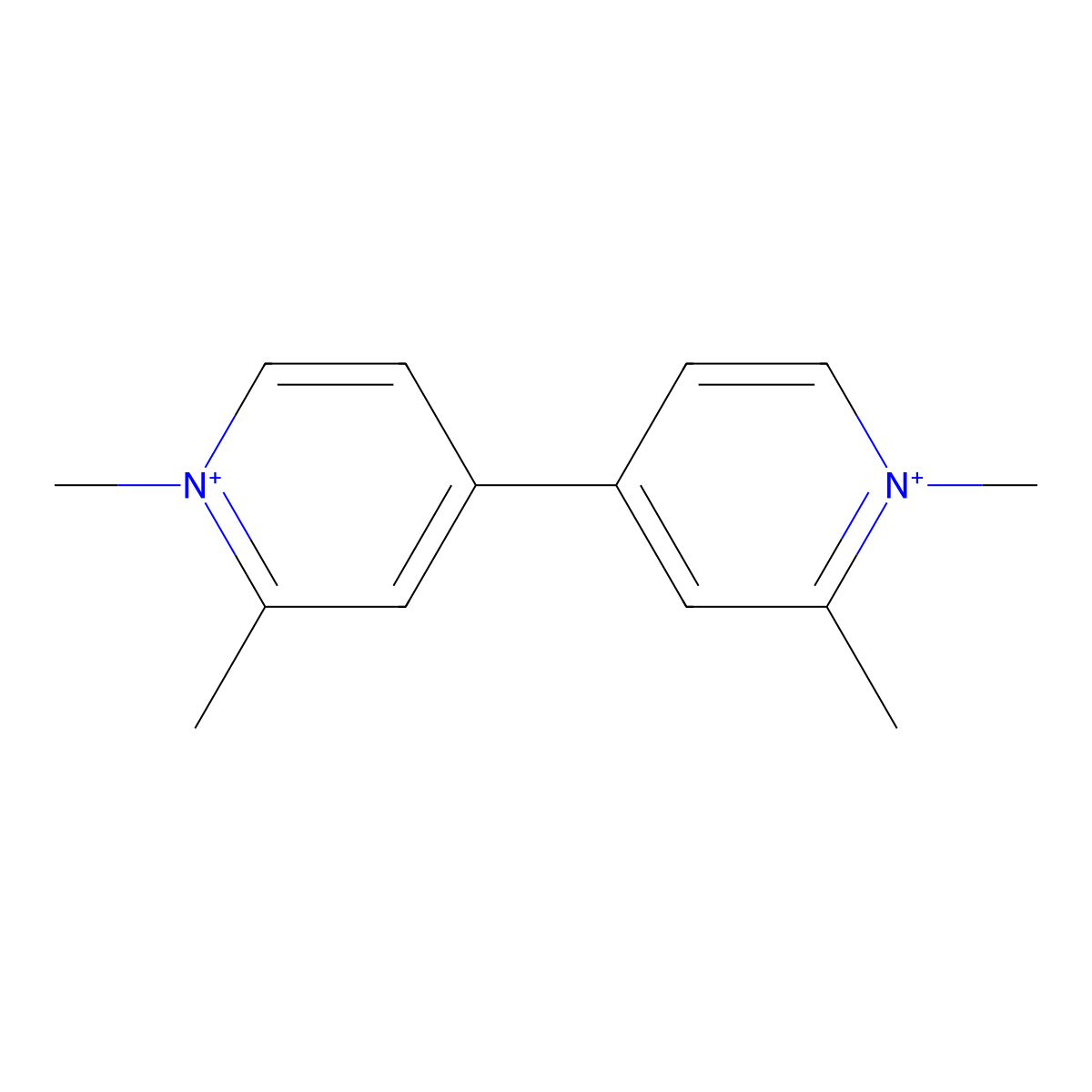 4,4'-Bipyridinium, 1,1',2,2'-tetramethyl- molecular structure, CAS 33944-75-1