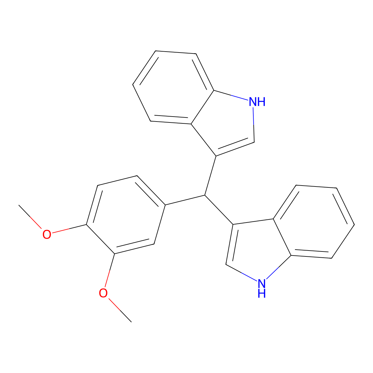 3-[(3,4-dimethoxyphenyl)(1H-indol-3-yl)methyl]-1H-indole molecular structure, CAS 33948-95-7