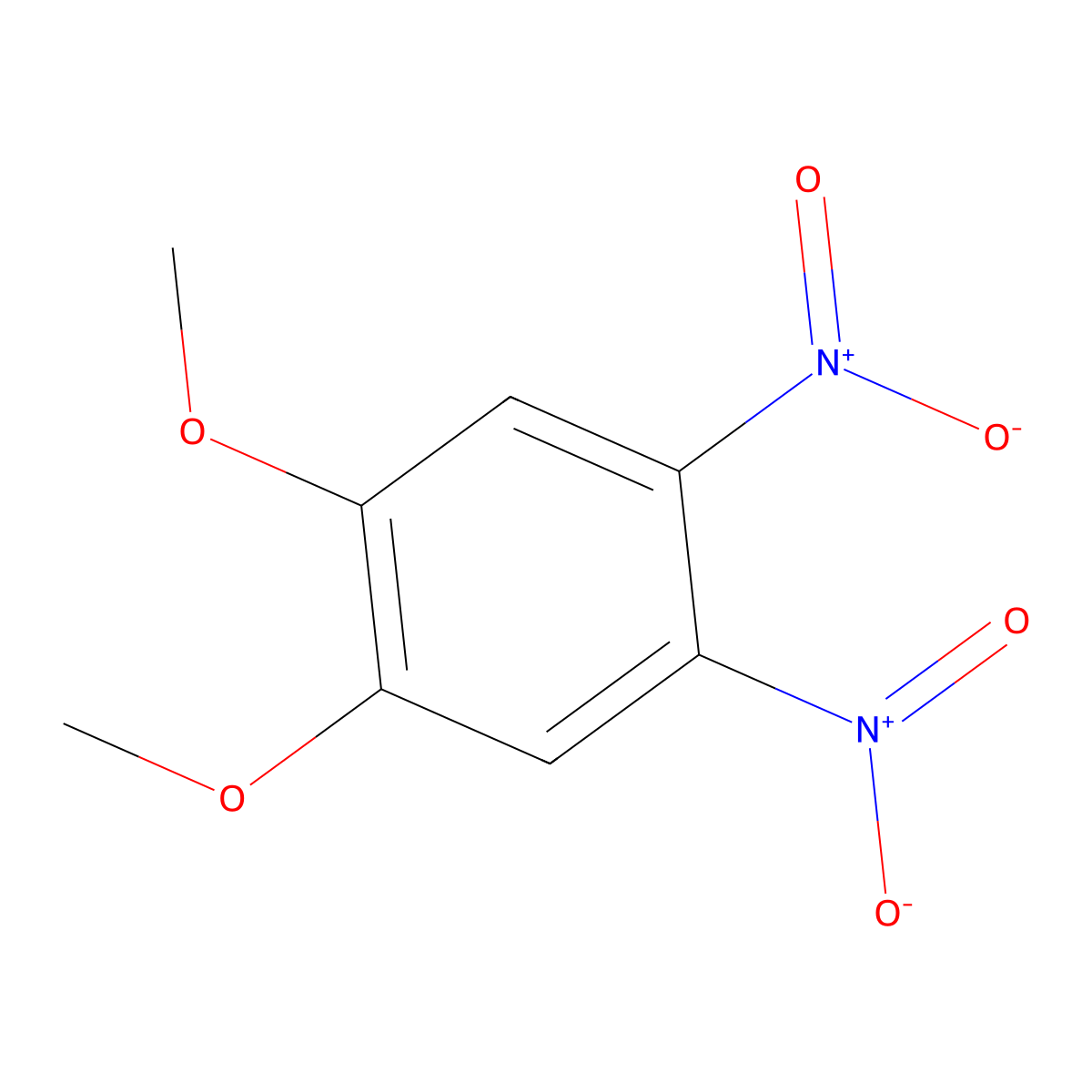 1,2-Dimethoxy-4,5-dinitrobenzene molecular structure, CAS 3395-03-7
