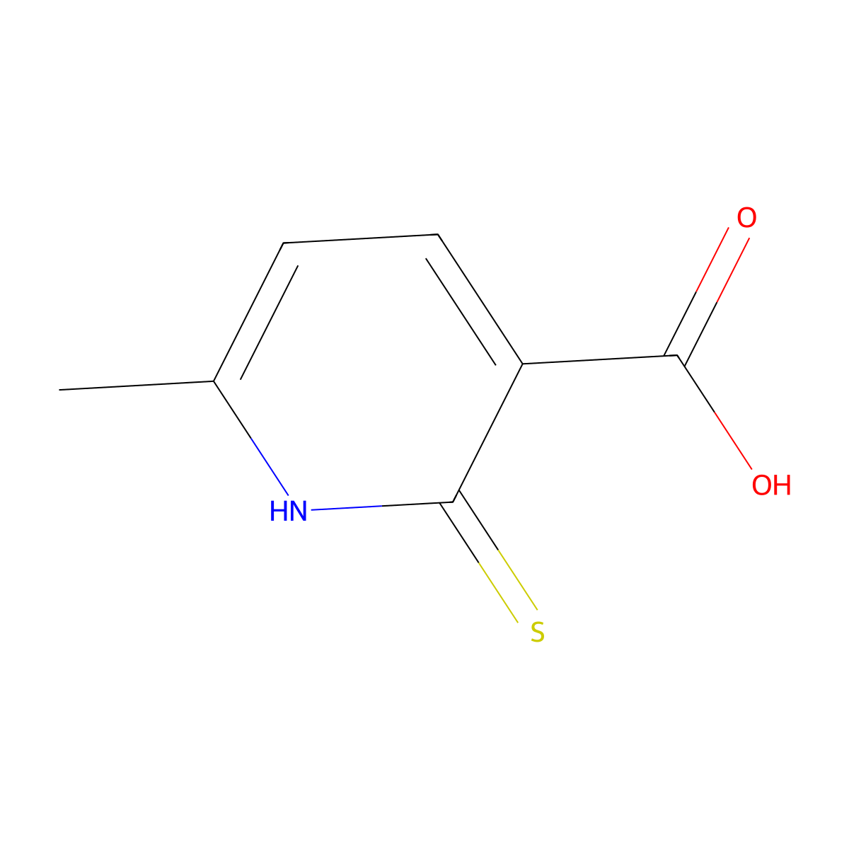 6-methyl-2-sulfanylidene-1H-pyridine-3-carboxylic Acid molecular structure, CAS 3395-05-9