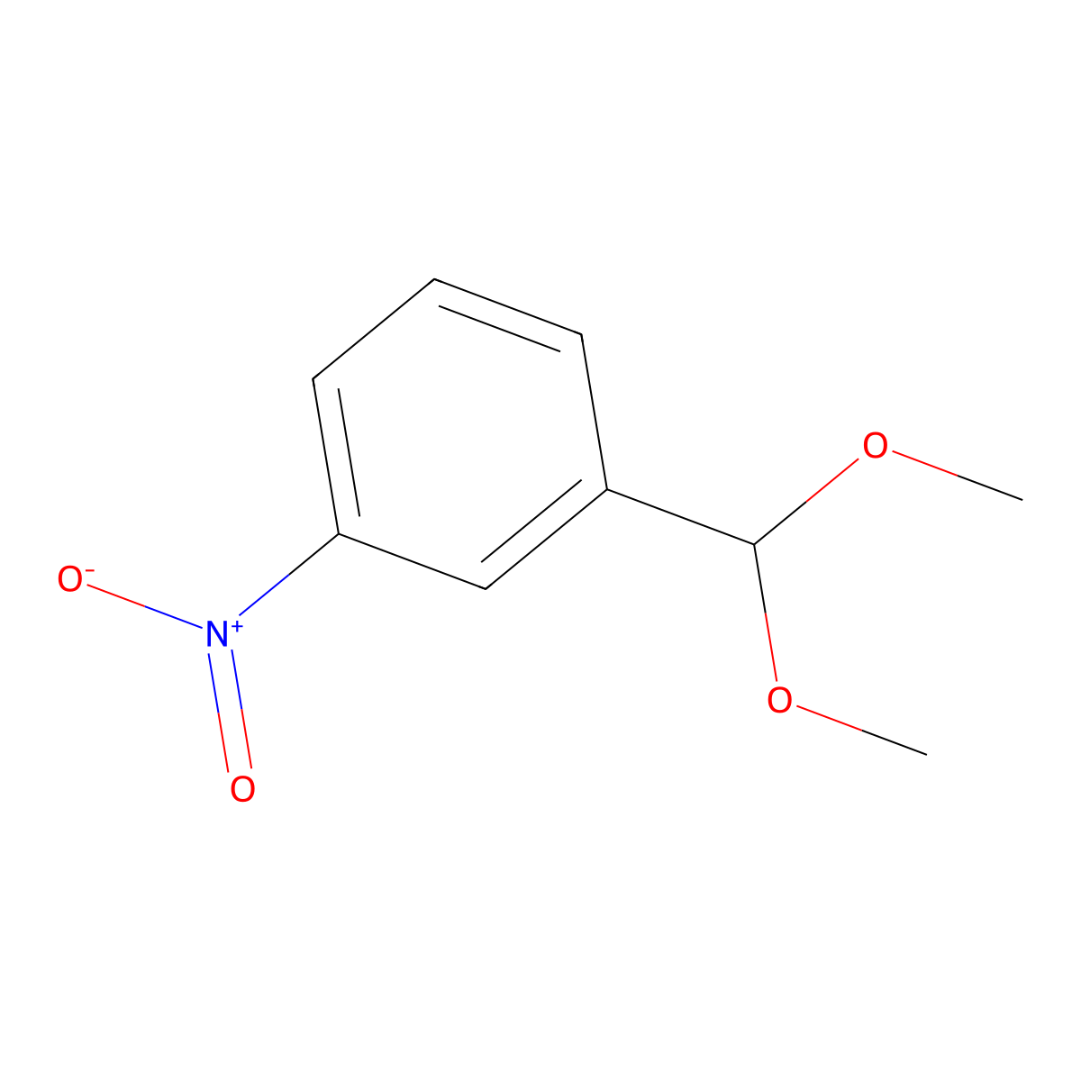 3-Nitrobenzaldehyde dimethyl acetal molecular structure, CAS 3395-79-7
