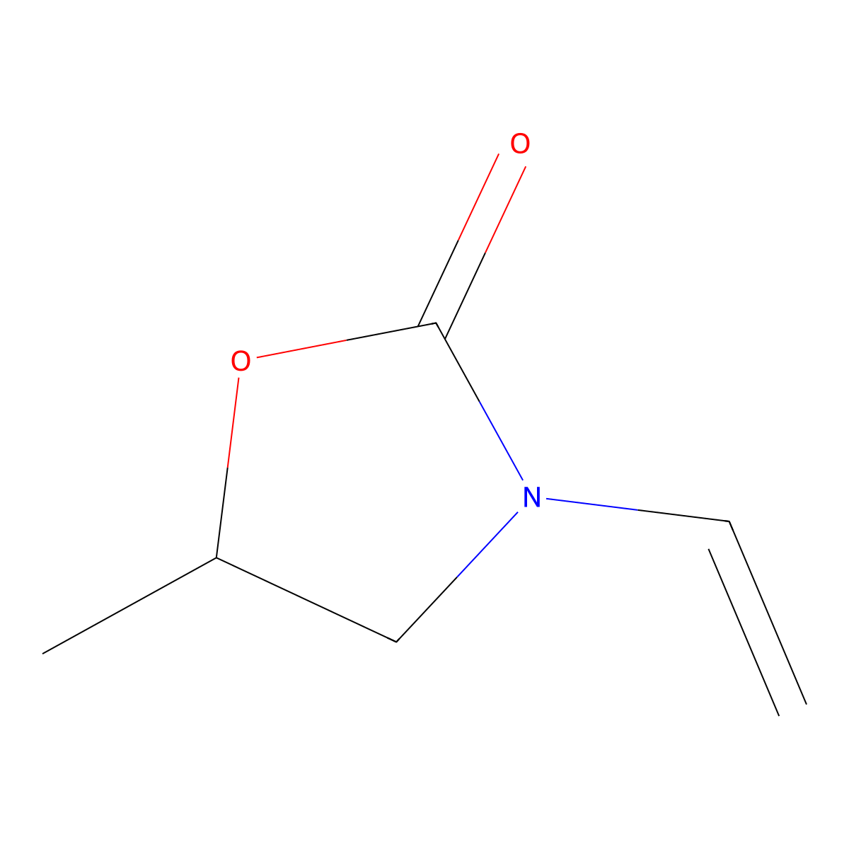 2-Oxazolidinone, 3-ethenyl-5-methyl- molecular structure, CAS 3395-98-0