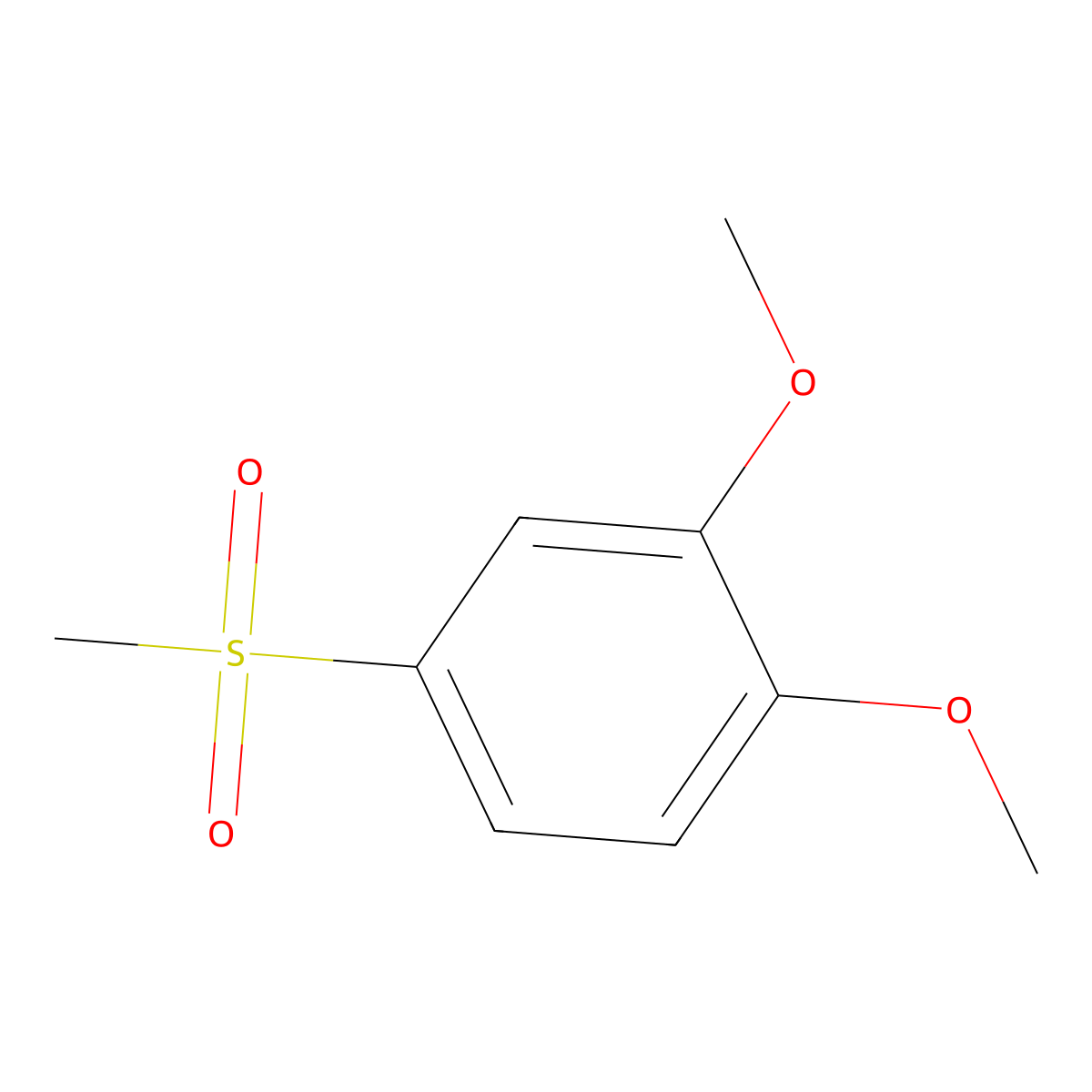 3,4-Dimethoxyphenylmethylsulfone molecular structure, CAS 33951-30-3