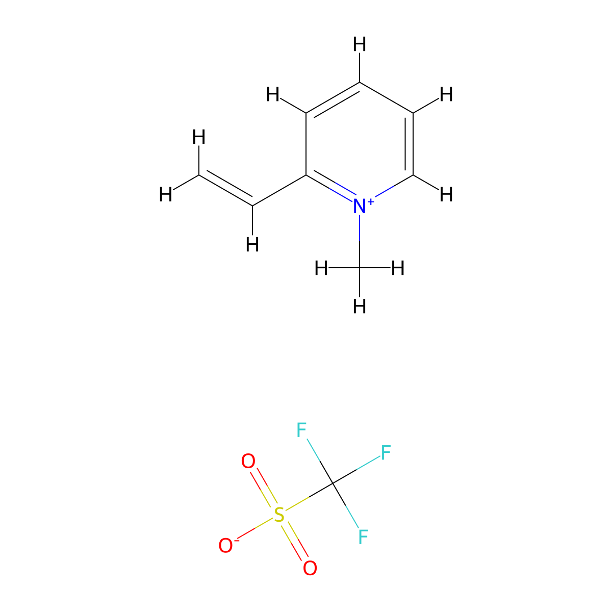 2-Ethenyl-1-methylpyridin-1-ium trifluoromethanesulfonate molecular structure, CAS 339530-78-8