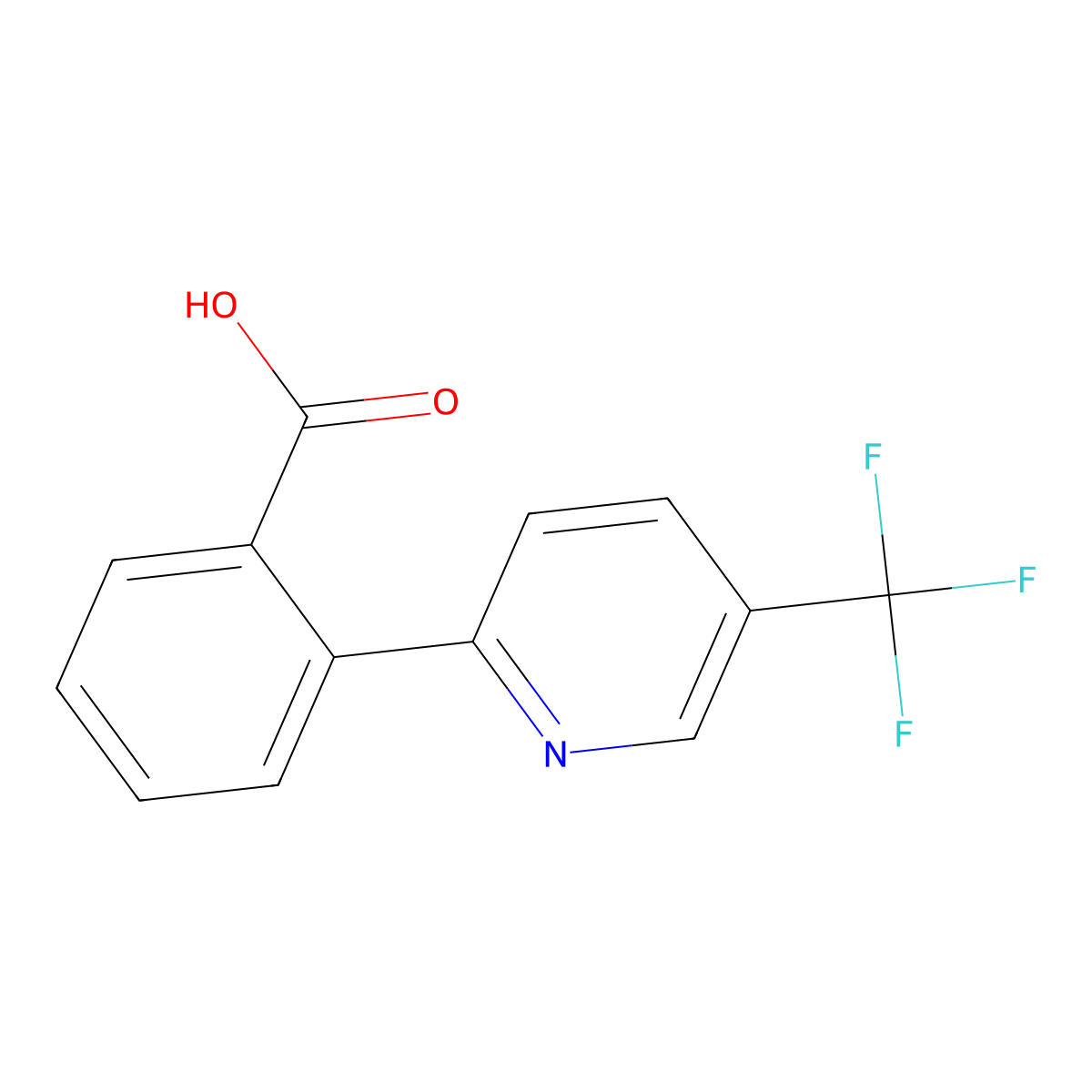 2-(5-(Trifluoromethyl)pyridin-2-yl)benzoic acid molecular structure, CAS 339538-61-3