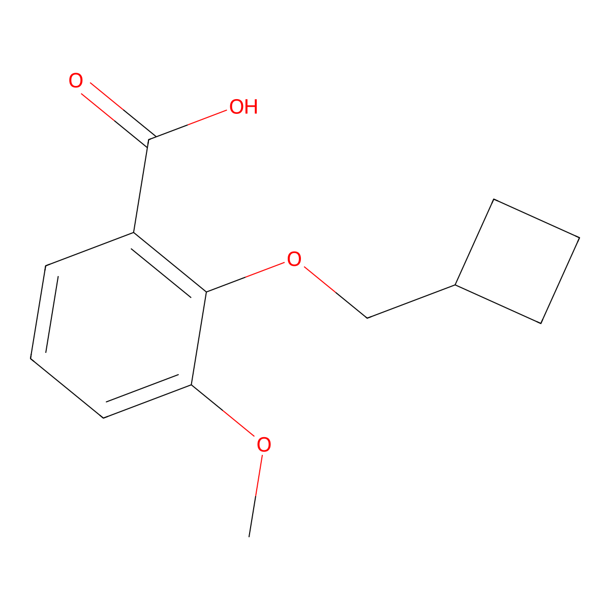 2-(Cyclobutylmethoxy)-3-methoxybenzoic acid molecular structure, CAS 339539-38-7