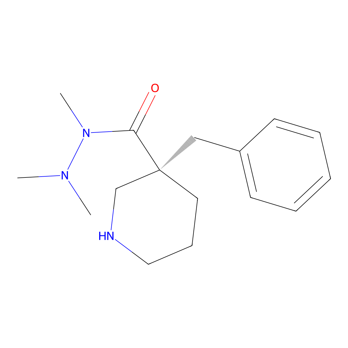 (3R)-3-benzyl-N,N',N'-trimethylpiperidine-3-carbohydrazide molecular structure, CAS 339539-84-3