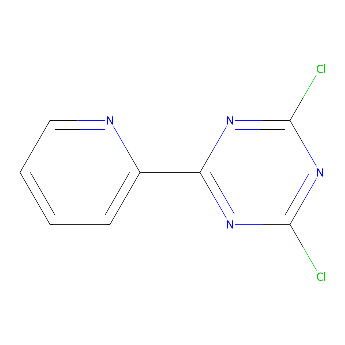 2,4-Dichloro-6-(2-pyridyl)-1,3,5-triazine molecular structure, CAS 339547-32-9