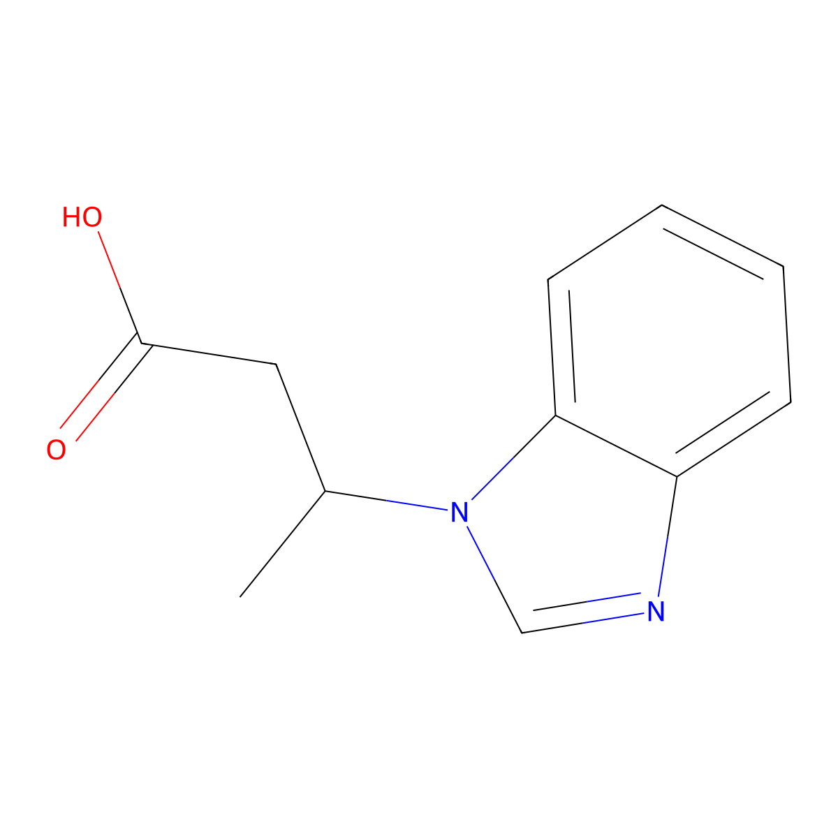 3-(1H-benzimidazol-1-yl)butanoic acid molecular structure, CAS 339549-32-5
