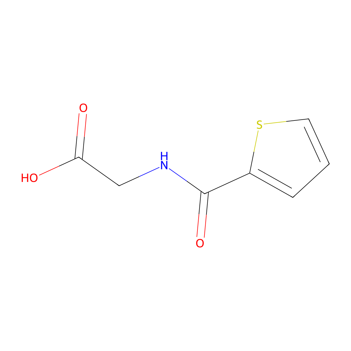 ((2-Thienylcarbonyl)amino)acetic acid molecular structure, CAS 33955-17-8
