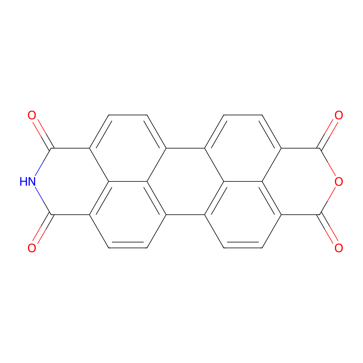 1H-2-Benzopyrano[6',5',4':10,5,6]anthra[2,1,9-def]isoquinoline-1,3,8,10(9H)-tetrone molecular structure, CAS 33955-42-9