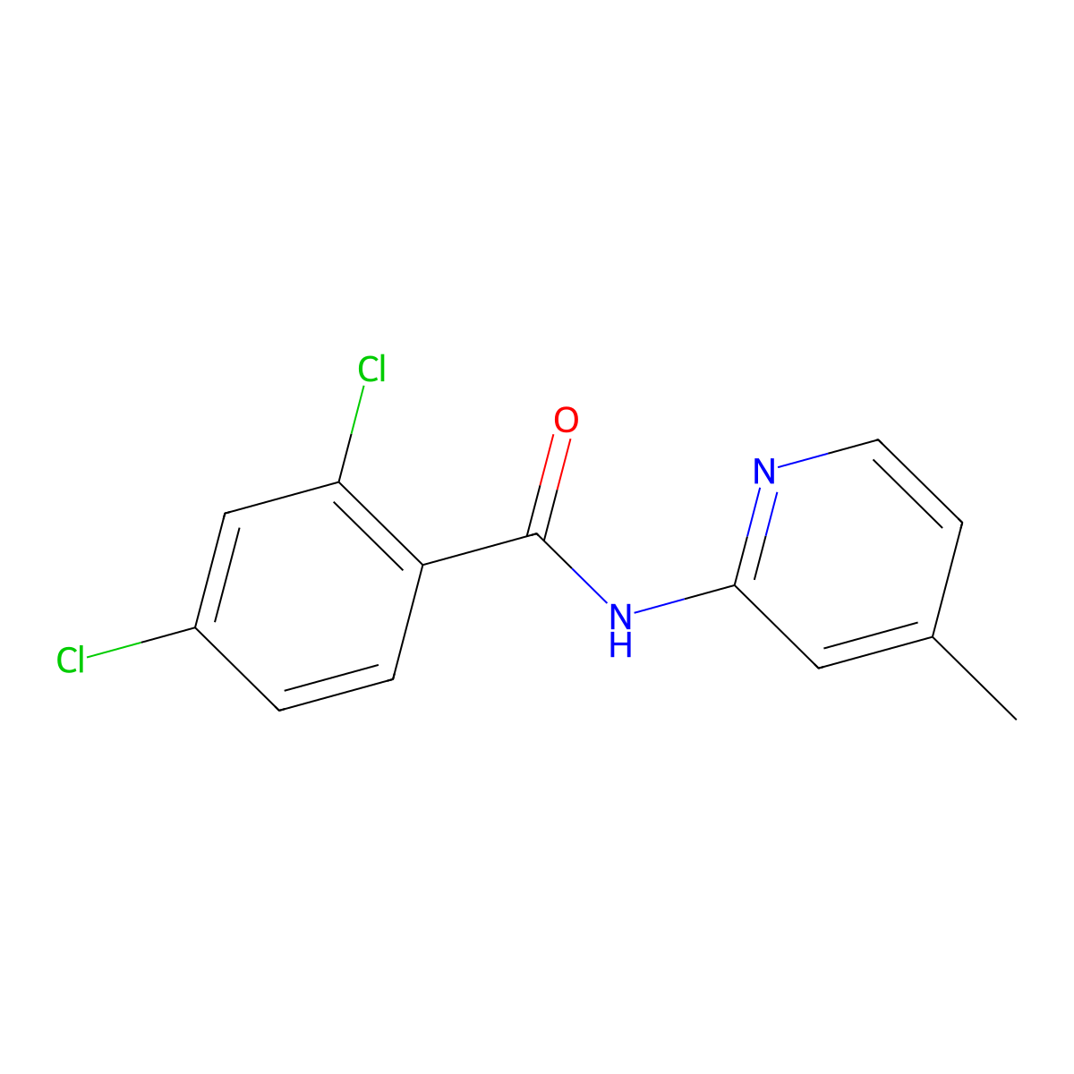 2,4-Dichloro-N-(4-methyl-2-pyridinyl)benzamide molecular structure, CAS 339571-28-7