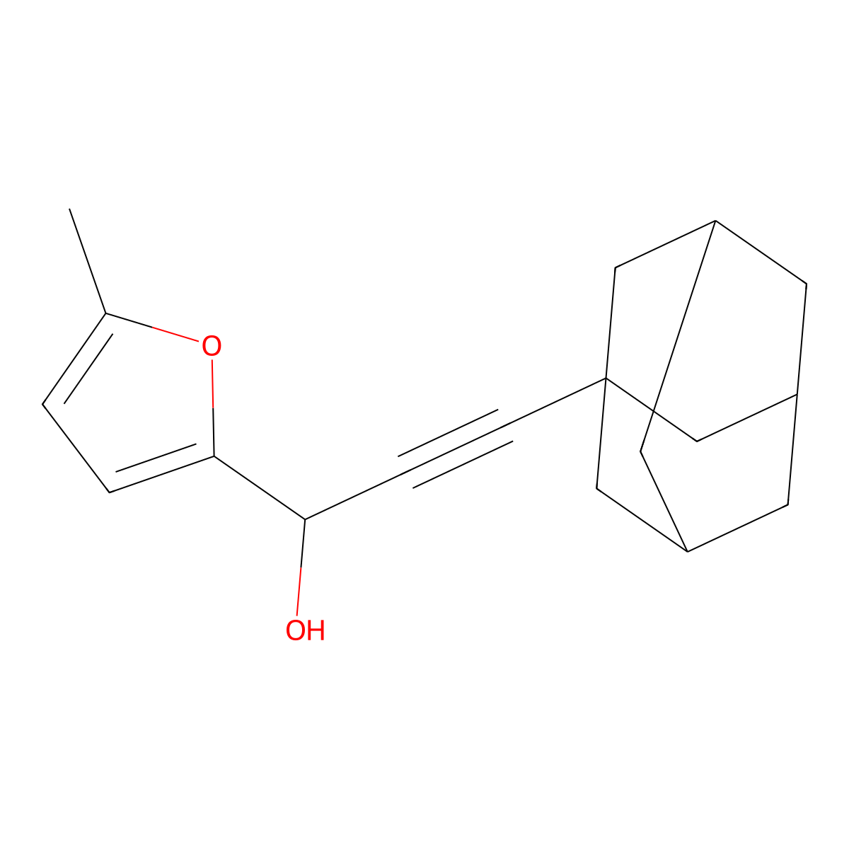 3-(1-Adamantyl)-1-(5-methyl-2-furyl)-2-propyn-1-ol molecular structure, CAS 339574-83-3