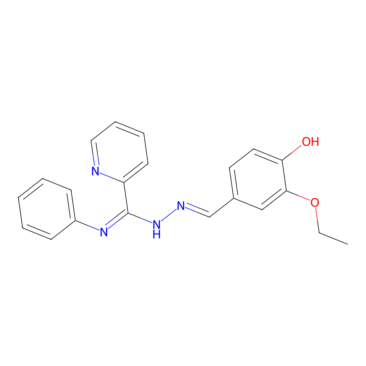 N-Phenyl-2-pyridinecarboximidic acid 2-[(3-ethoxy-4-hydroxyphenyl)methylene]hydrazide molecular structure, CAS 339576-77-1
