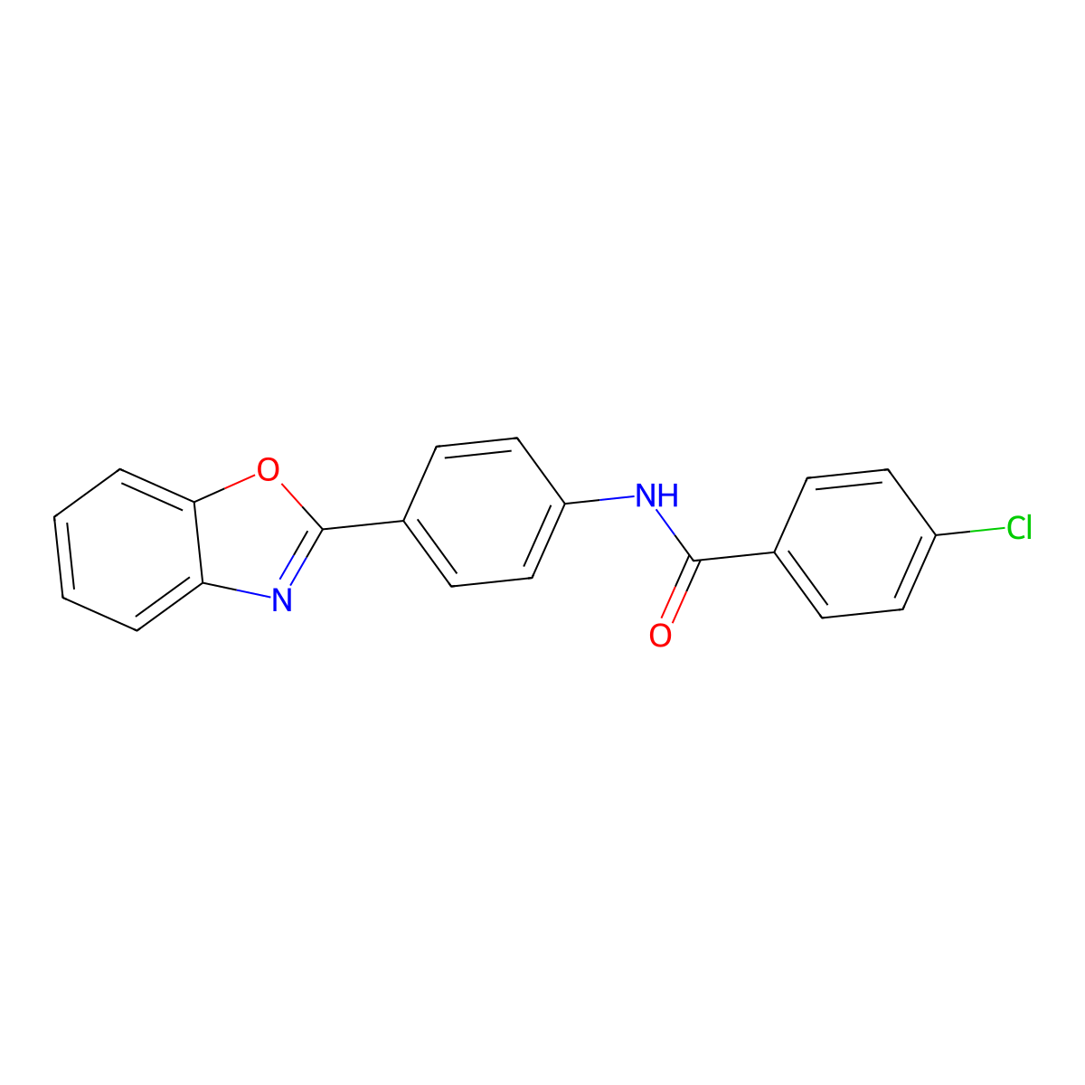 N-[4-(1,3-benzoxazol-2-yl)phenyl]-4-chlorobenzamide molecular structure, CAS 339582-28-4