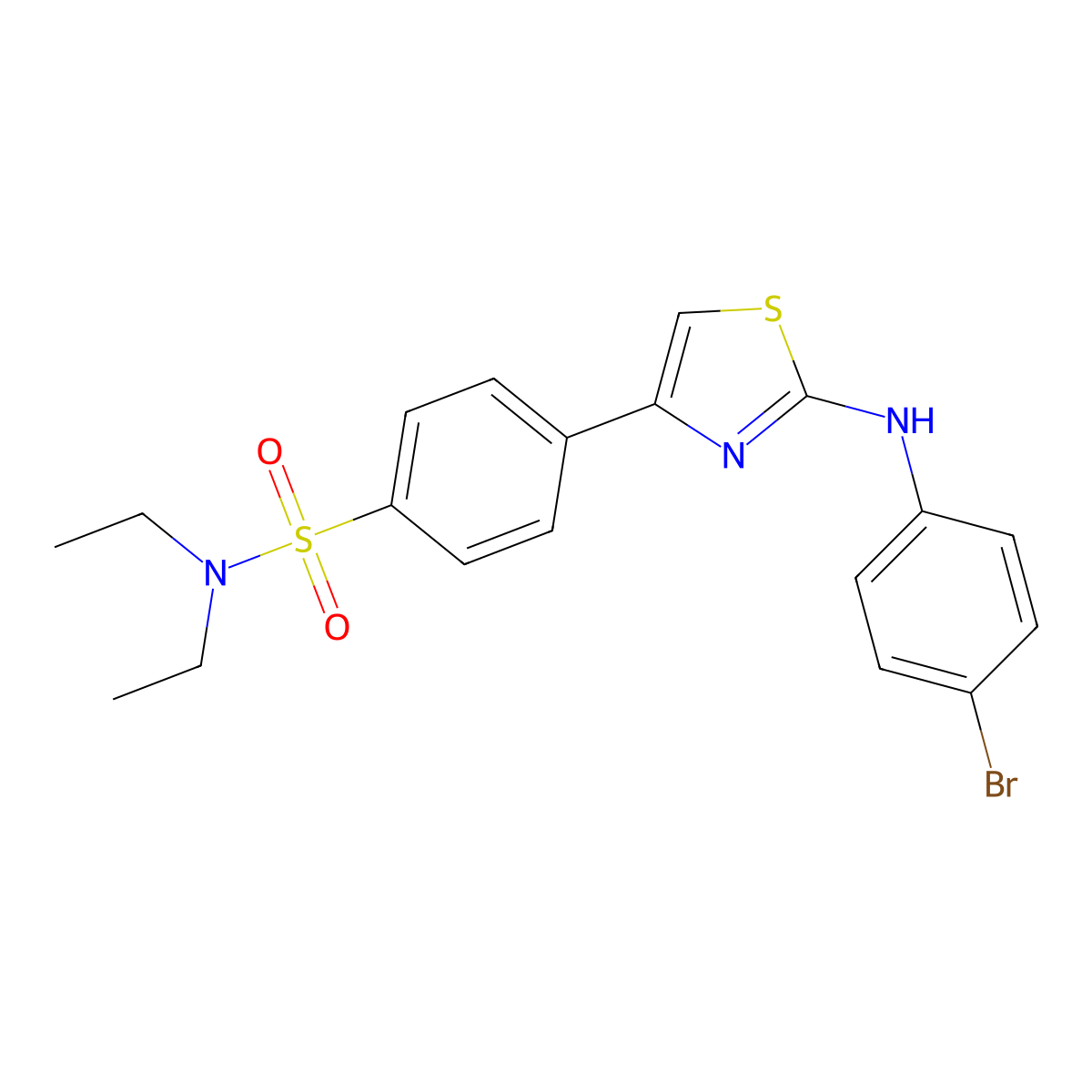 4-[2-(4-bromoanilino)-1,3-thiazol-4-yl]-N,N-diethylbenzenesulfonamide molecular structure, CAS 339586-48-0