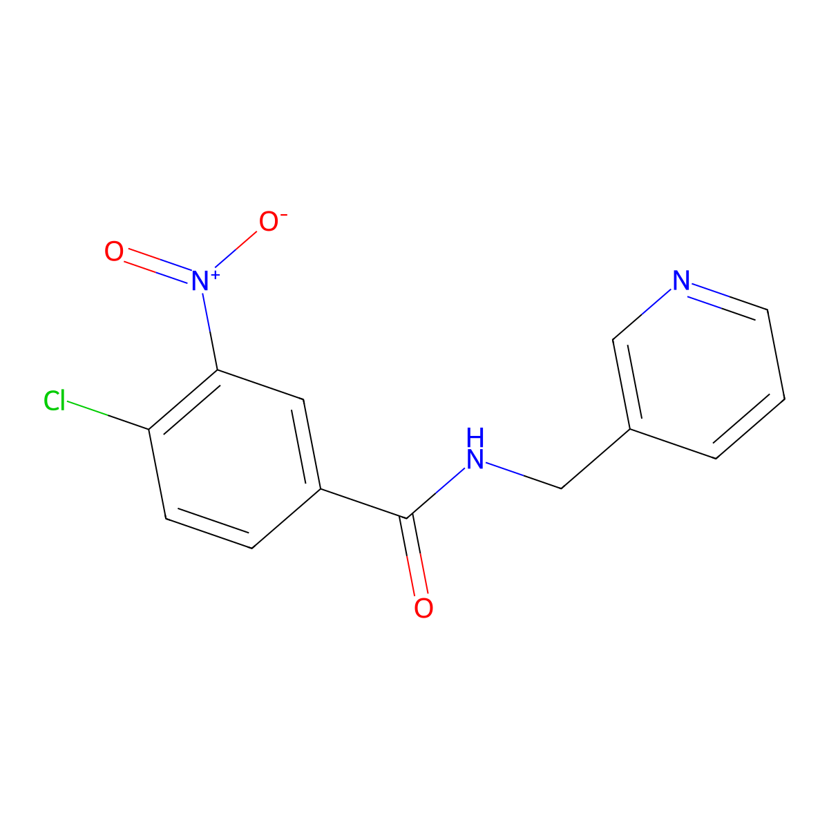 4-chloro-3-nitro-N-(pyridin-3-ylmethyl)benzamide molecular structure, CAS 339586-53-7