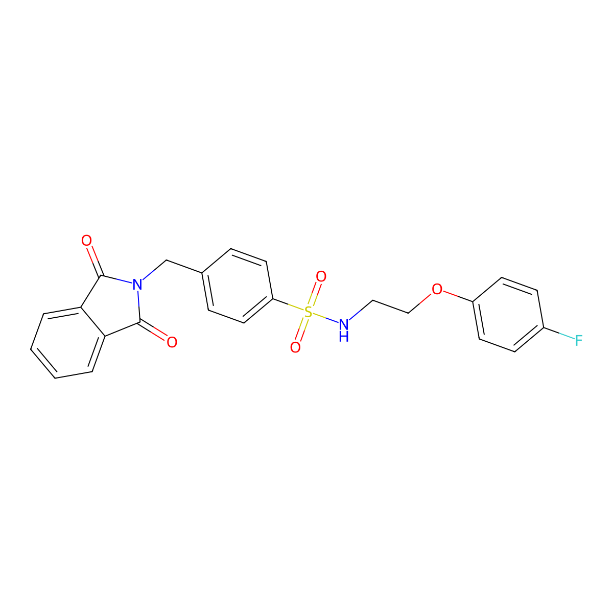 4-[(1,3-dioxoisoindol-2-yl)methyl]-N-[2-(4-fluorophenoxy)ethyl]benzenesulfonamide molecular structure, CAS 339590-50-0