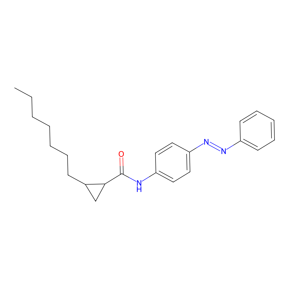 2-heptyl-N-{4-[(E)-phenyldiazenyl]phenyl}cyclopropanecarboxamide molecular structure, CAS 339590-73-7