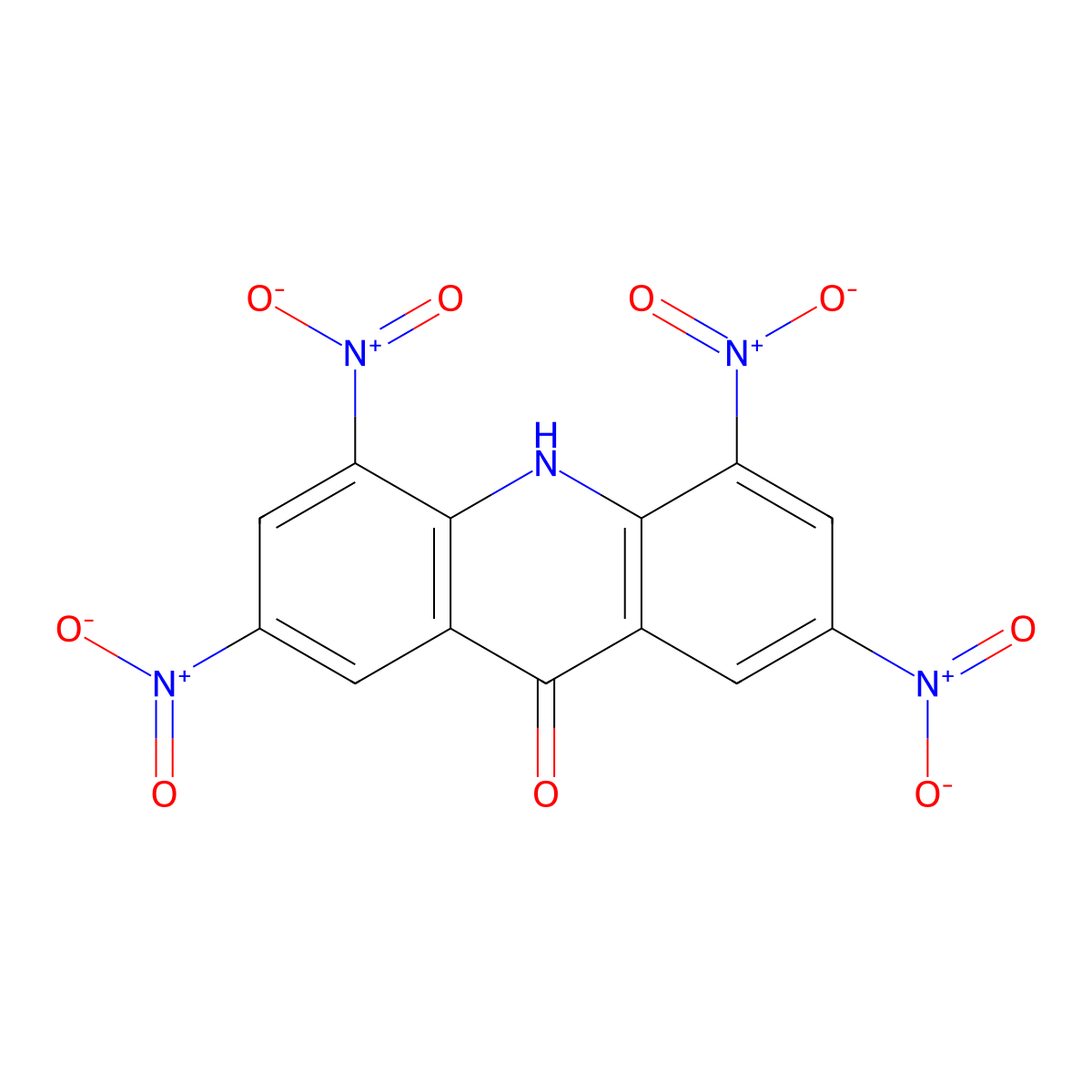 2,4,5,7-Tetranitroacridin-9(10H)-one molecular structure, CAS 33963-94-9