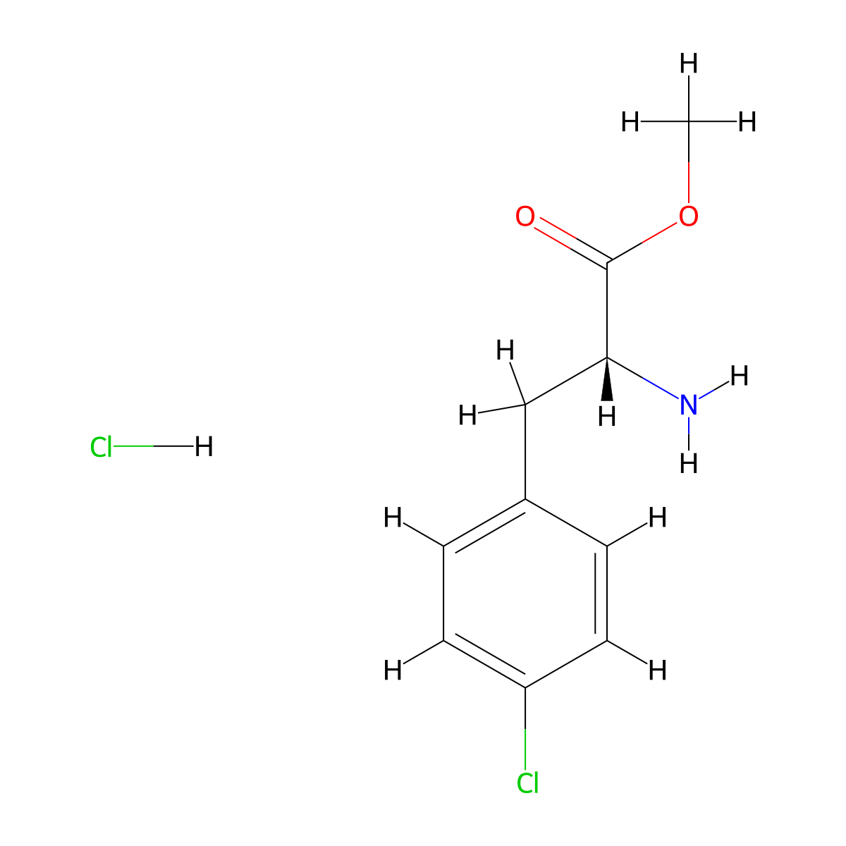 4-Chloro-D-phenylalanine methyl ester hydrochloride molecular structure, CAS 33965-47-8